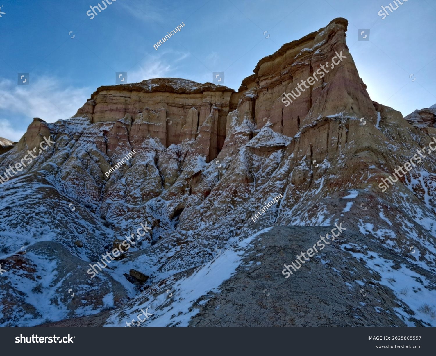Flaming Cliffs site as Bayanzag with dinosaurs egg fossil found at Mongolia