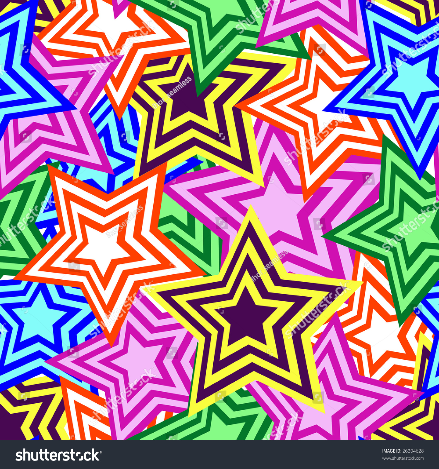 Retro vivid seamless star background