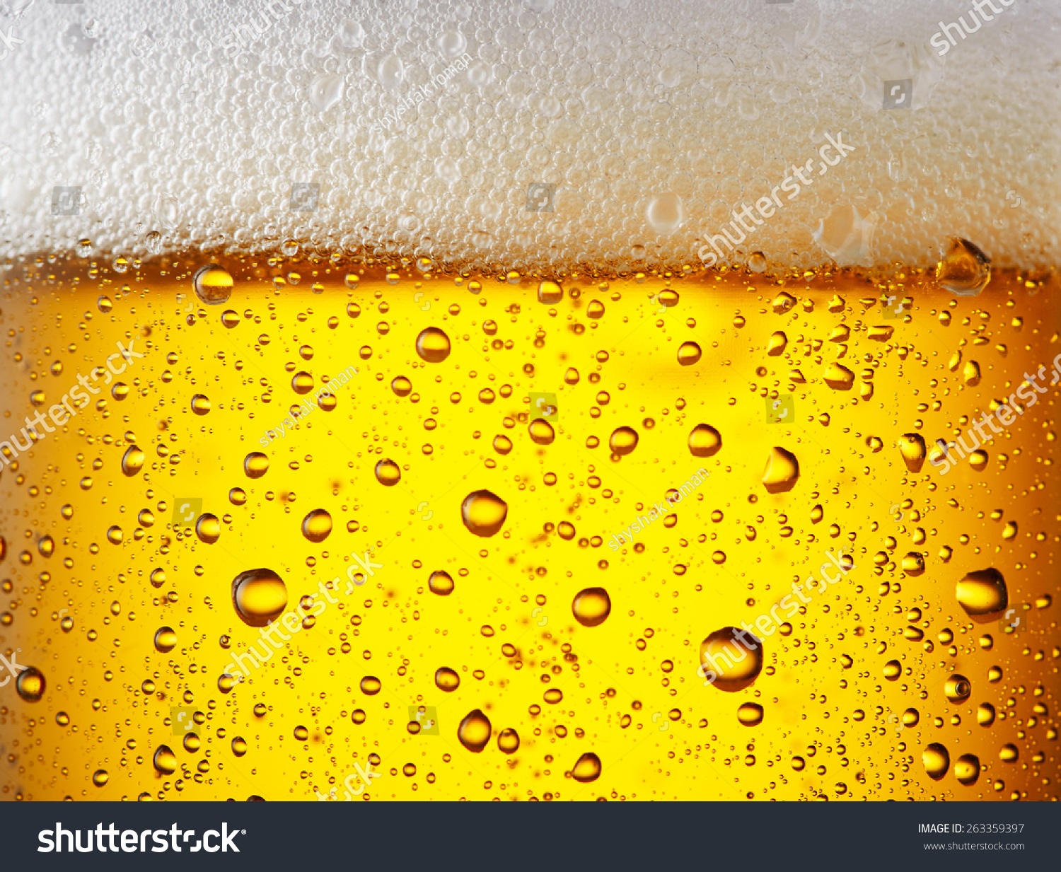 Close up drops of a Ice Cold Pint of Beer