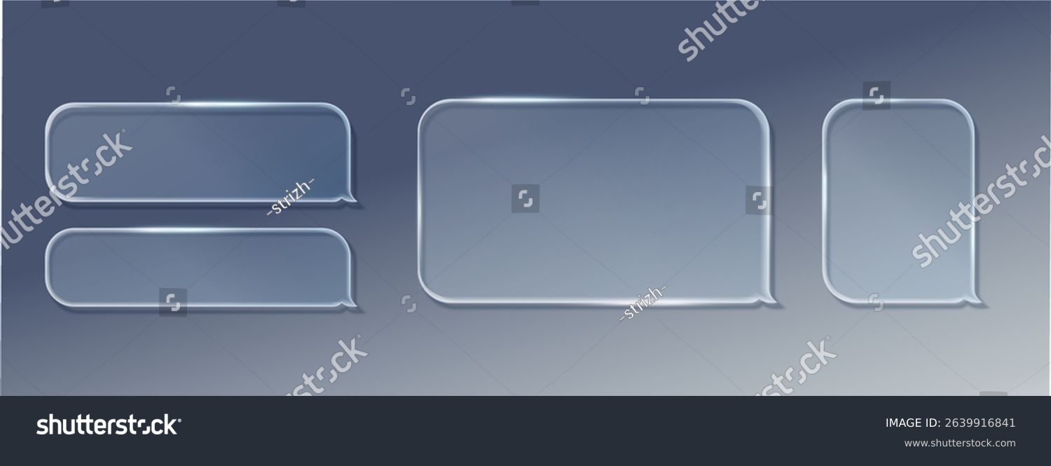 Liquid glass design elements. Set of Vector Transparent Glass Buttons UI UX. Glass Screen of Mobile Device. Smartphone Interface Design. Design Elements for Application Phone  Game Menu and Website.