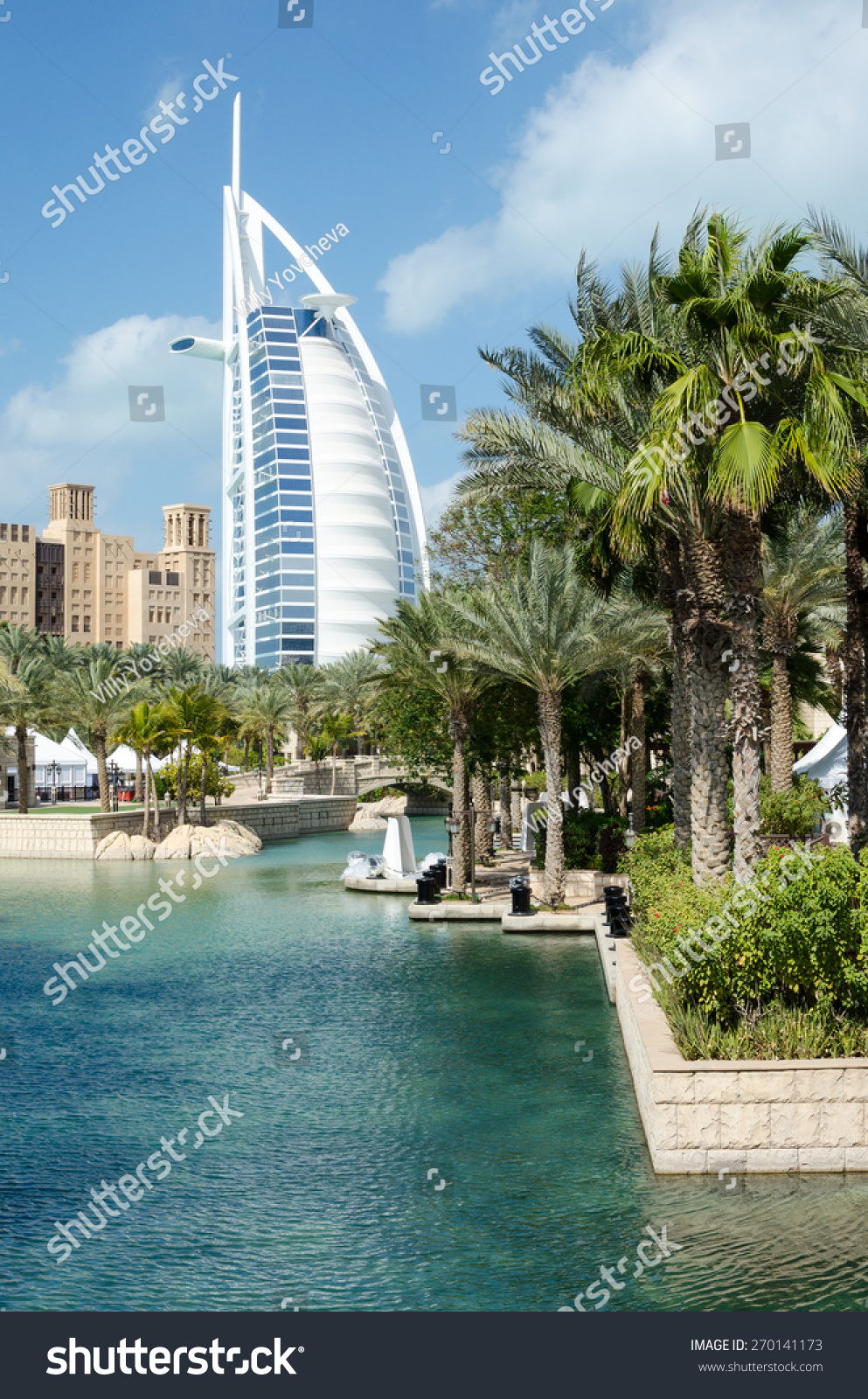 View of Burj Al Arab hotel from Medinat Juimerah  Dubai