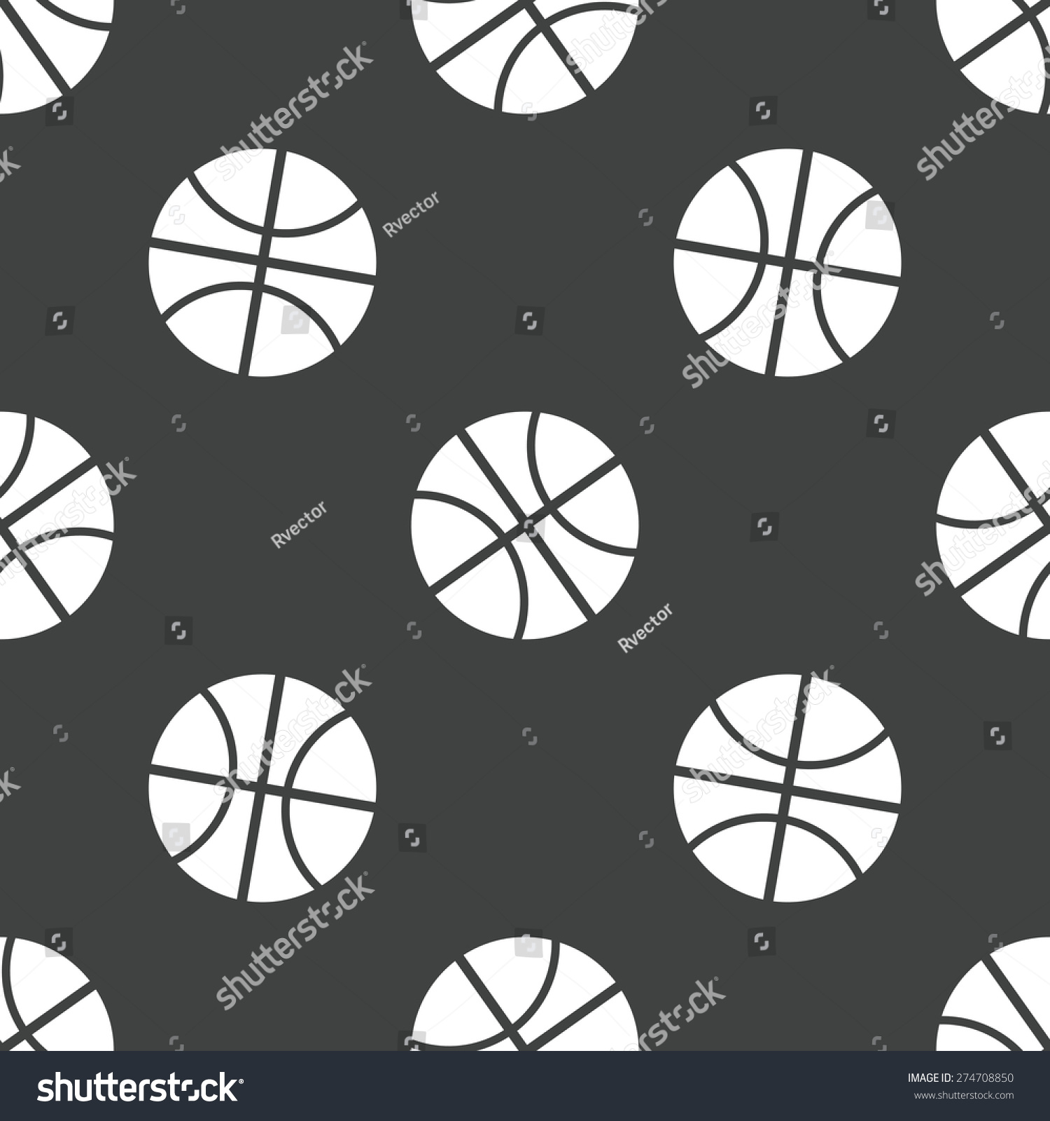 Image of basketball repeated on grey background