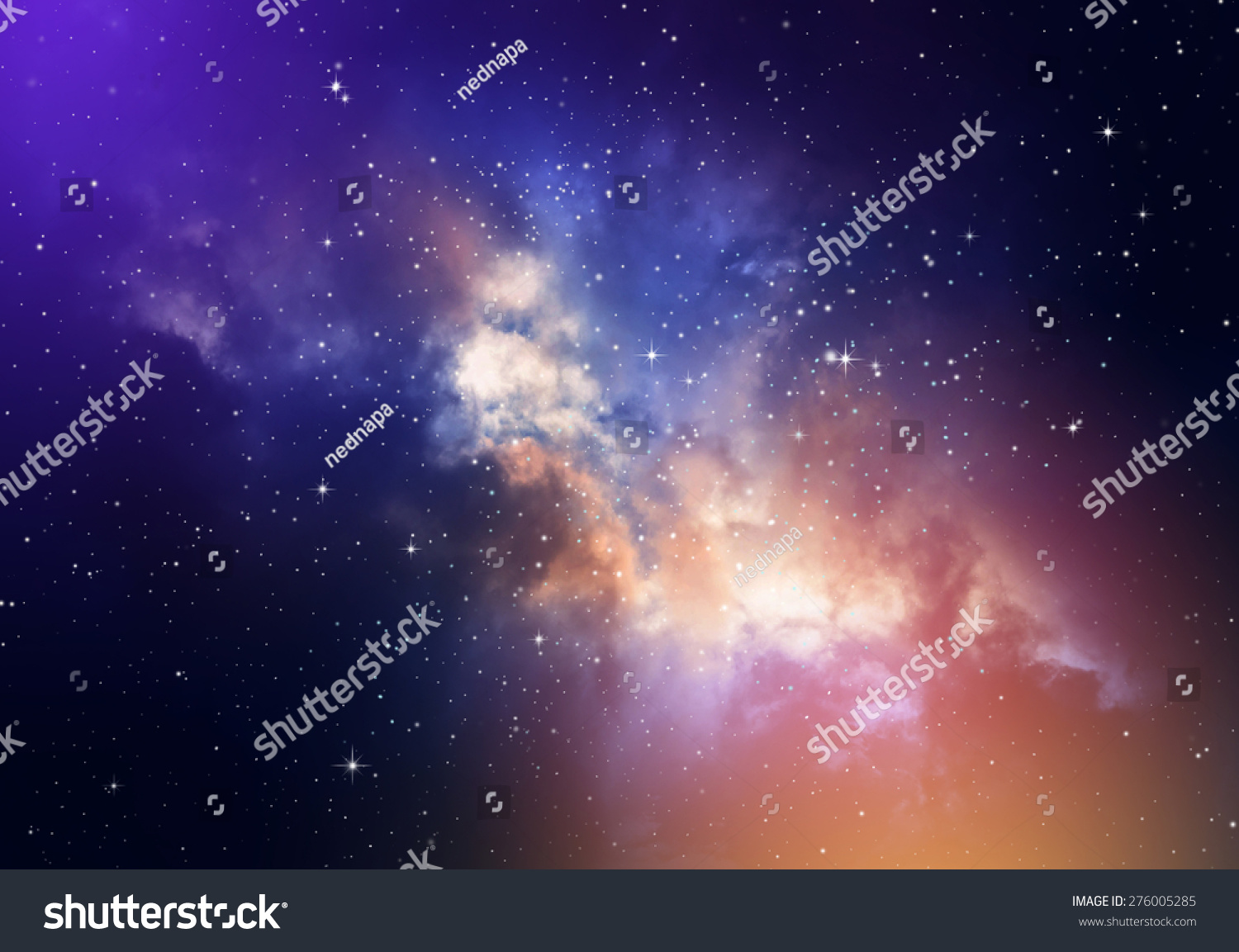 Stars in the night sky nebula and galaxy