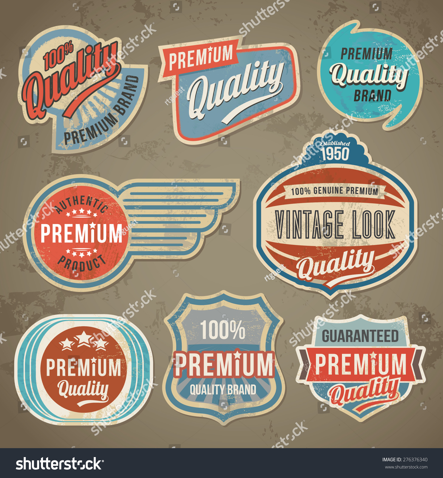 Vintage label set. Vector retro design banner backgrounds