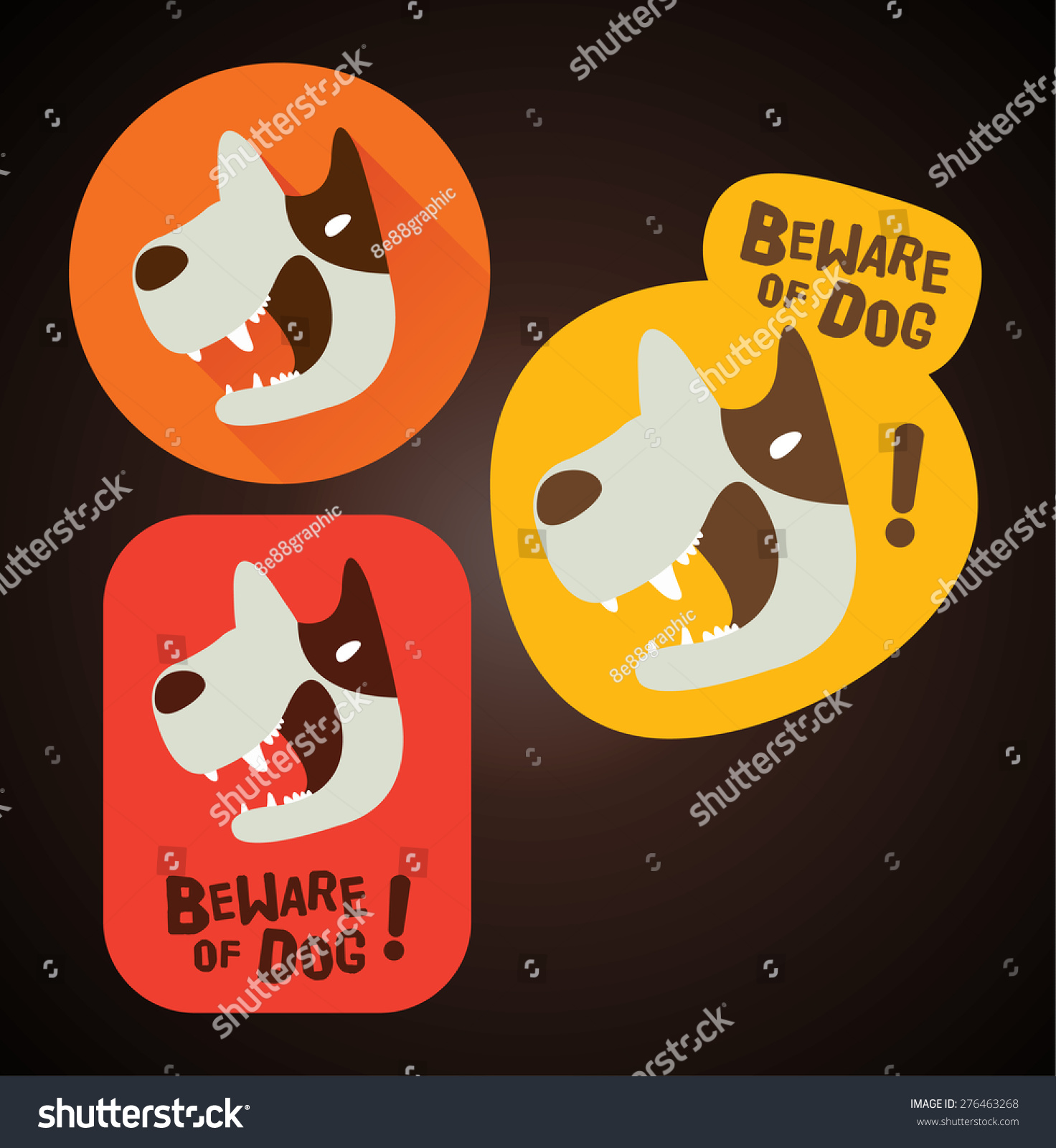 Beware of dog sign (beware of dog design  beware of dog label  Sticker)