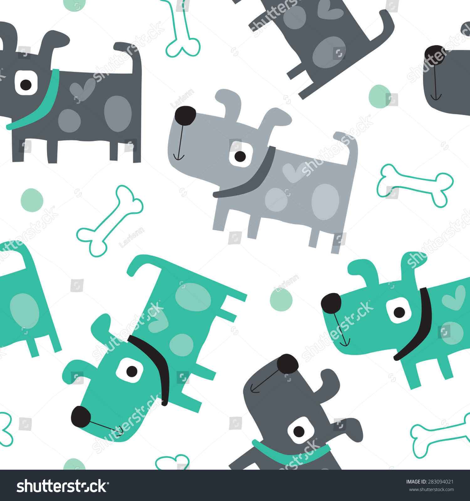 seamless dog pattern vector illustration