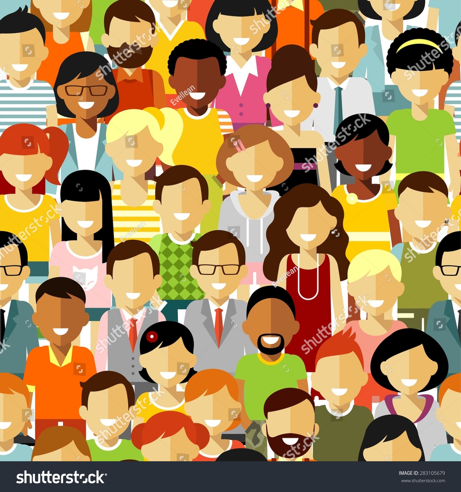 Seamless pattern social concept of people communication in flat style