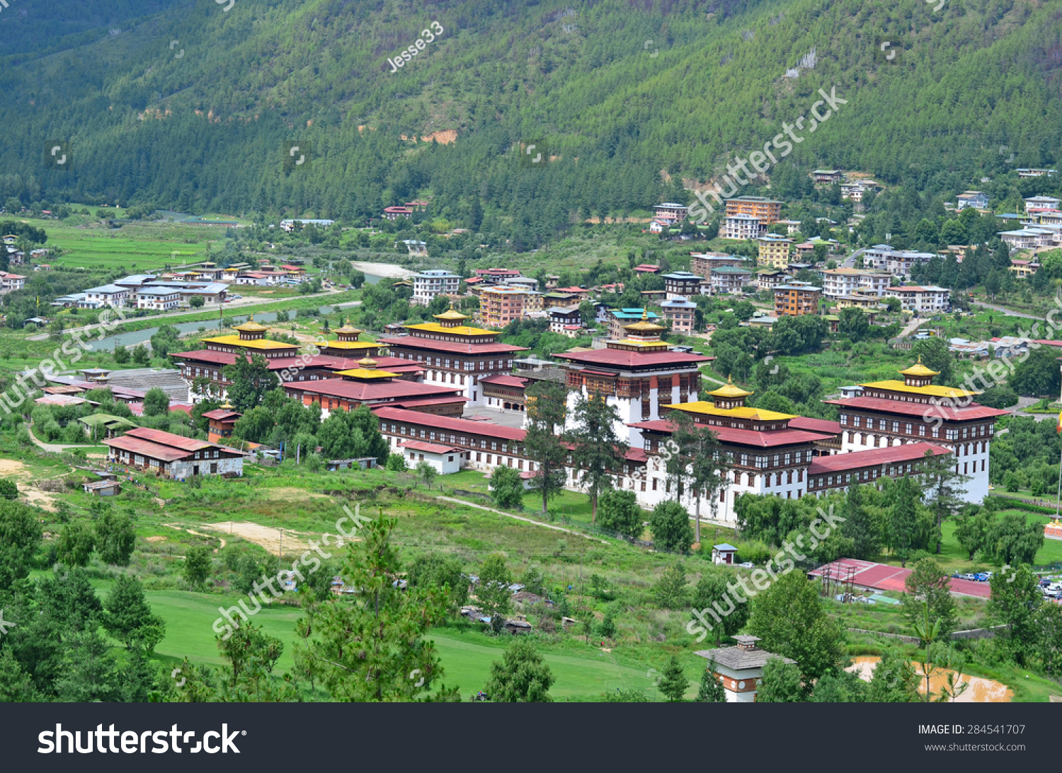 Tashichho Dzong in the Capital of Bhutan