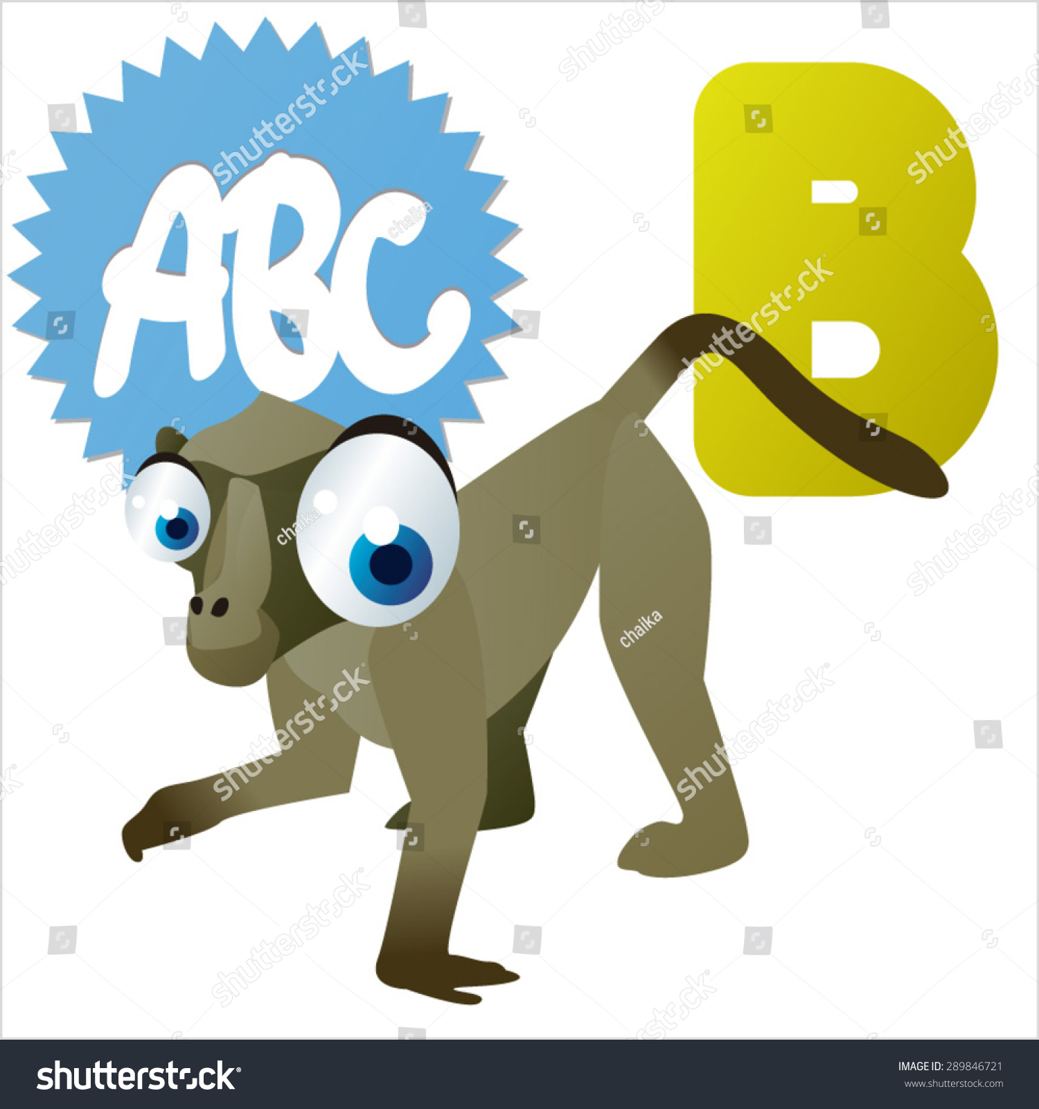 animal children alphabet: b is for baboon