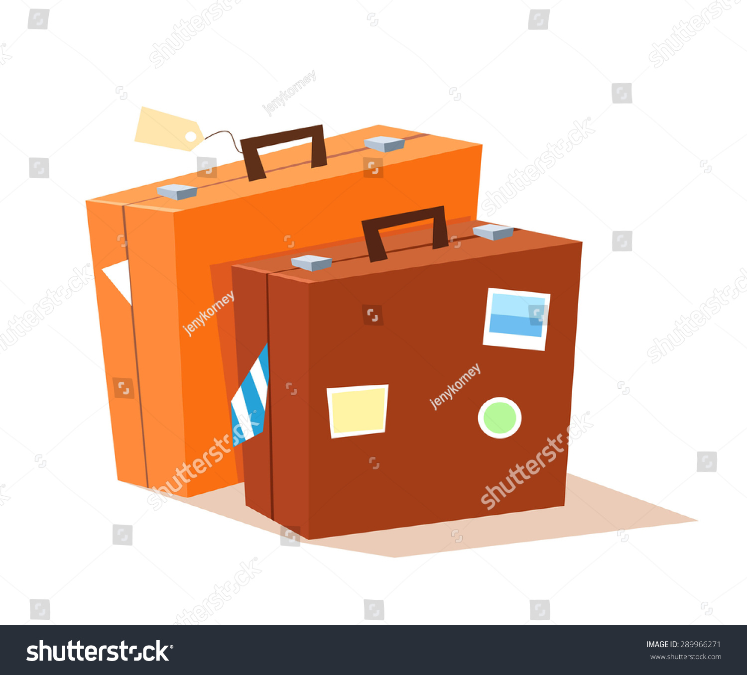 Vector illustration of two suitcases.