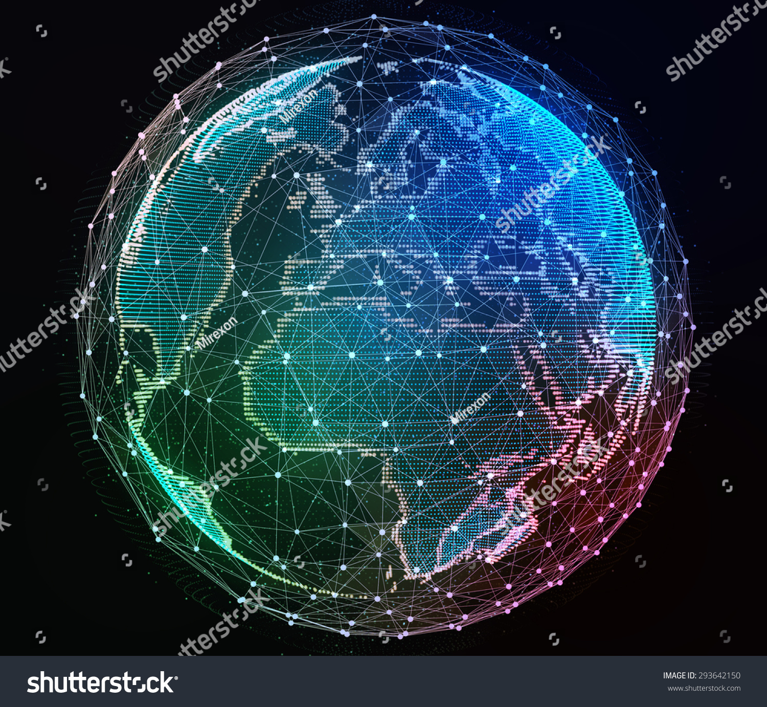 Internet network around the planet. Digital illustration._站酷海洛_正版图片_视频 ...