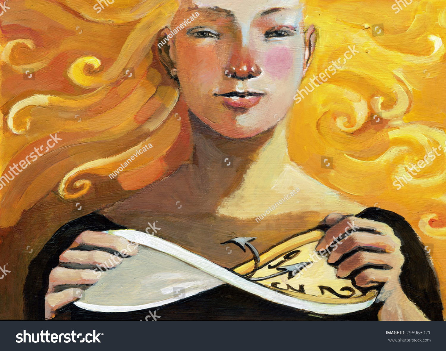 a girl rotates a clock that becomes the symbol of infinity