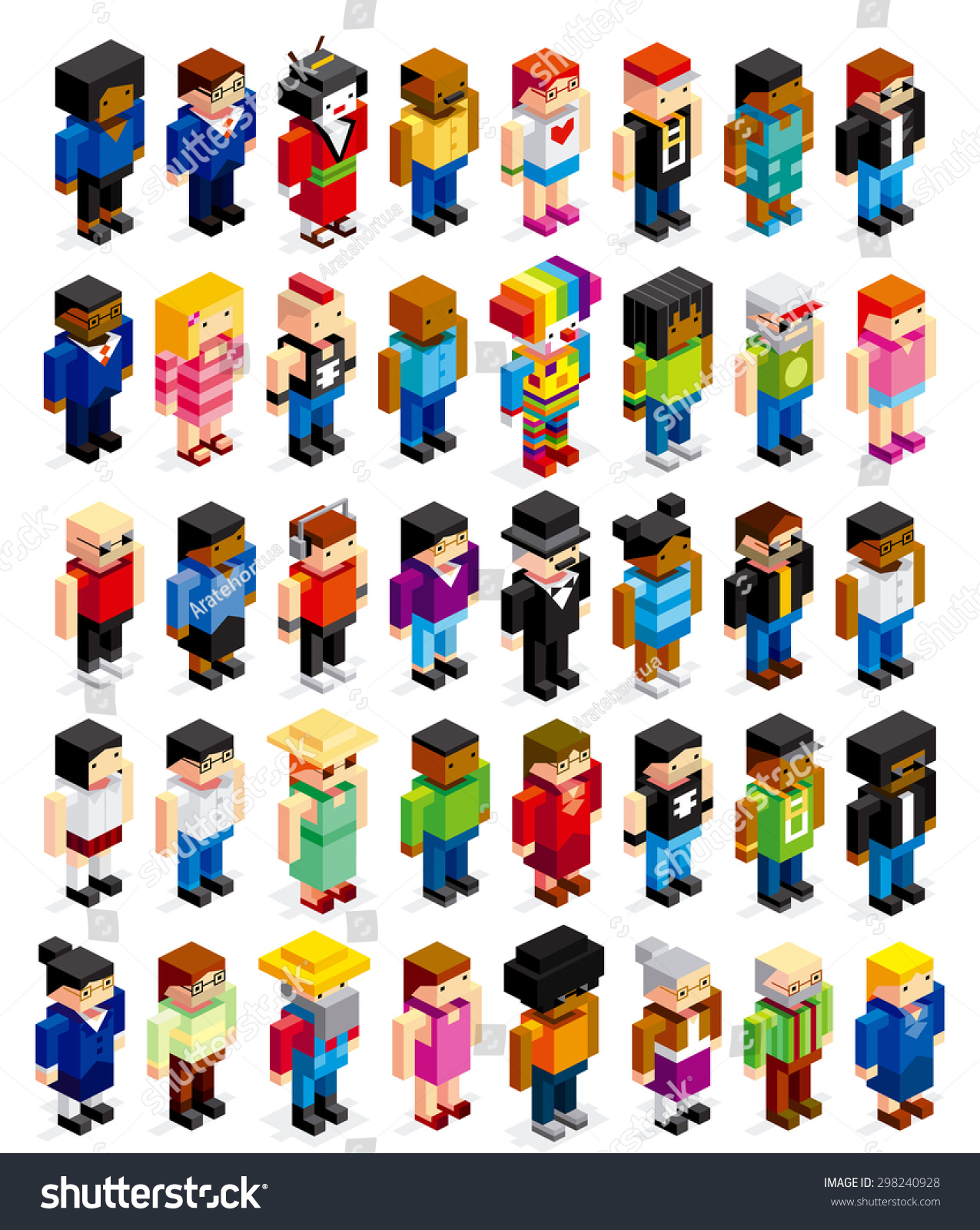 Vector Set Of Different Cartoon Characters Isolated