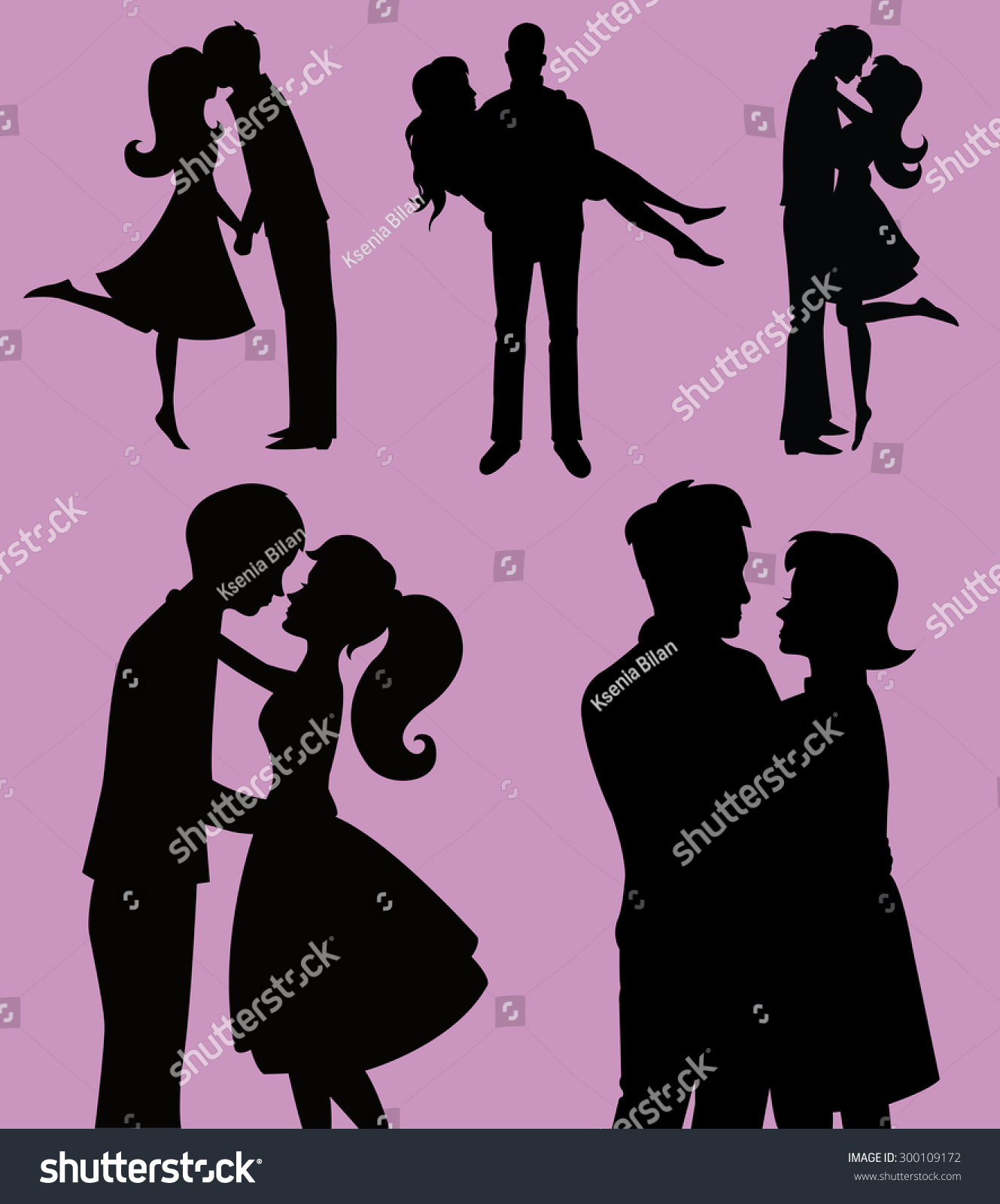 Couple Silhouette Vector Set