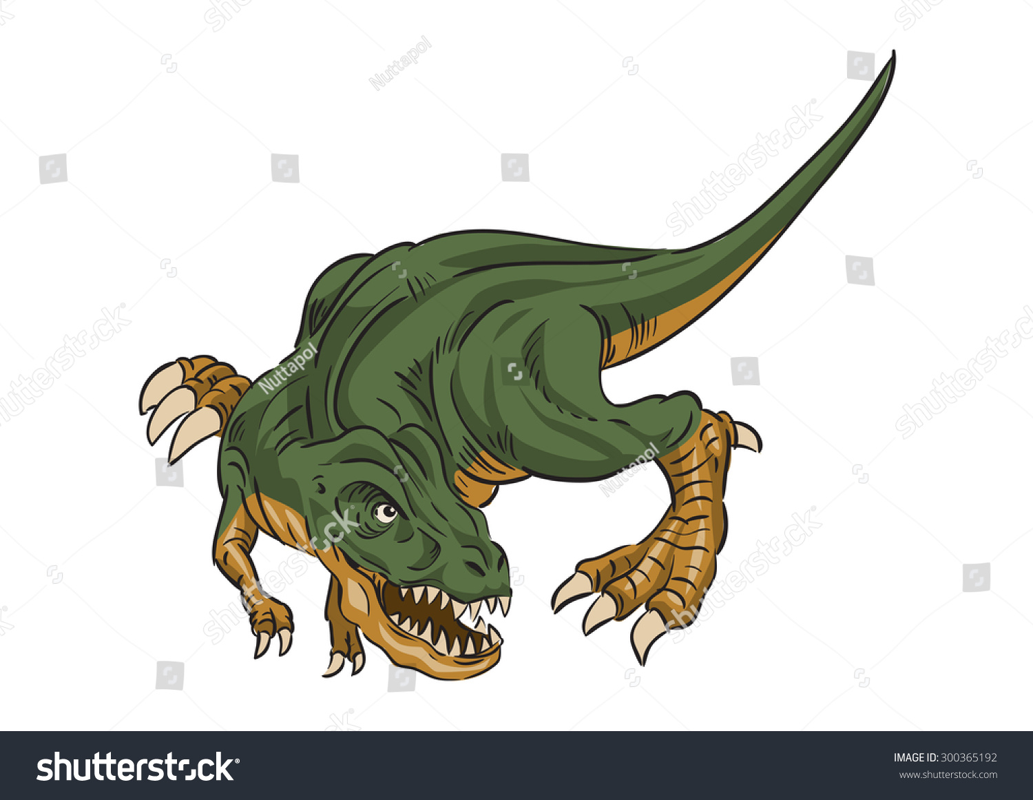 Vector illustration of T-Rex the predator searching for its prey