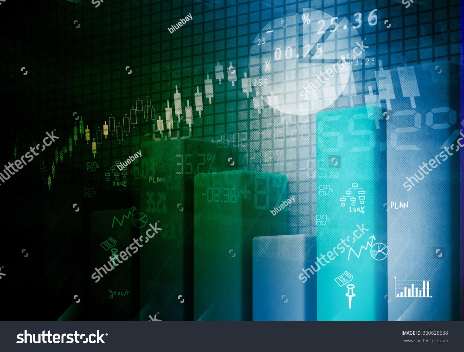 Financial graphs and charts shows business growth  background image	