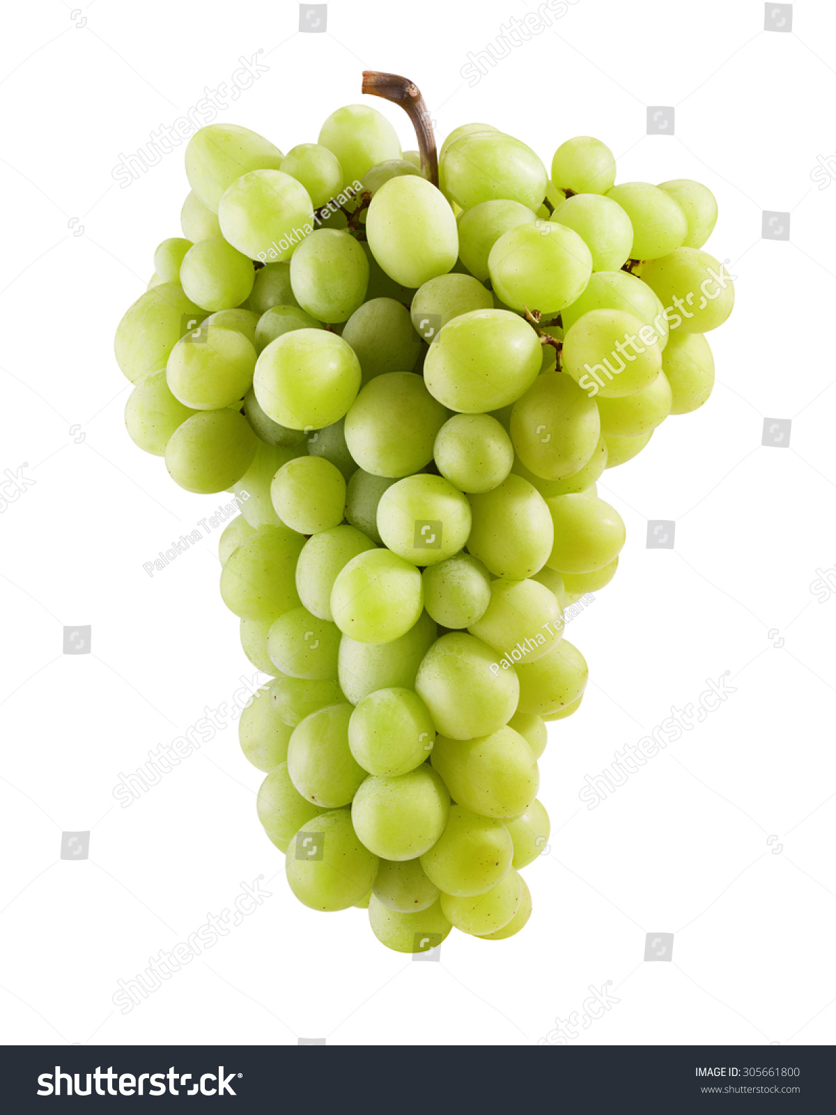 green grape bunch isolated on white background