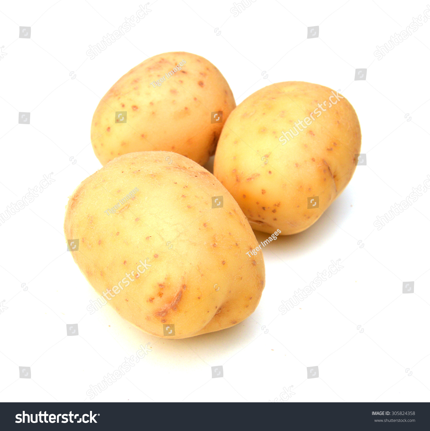 young potatoes isolated on white
