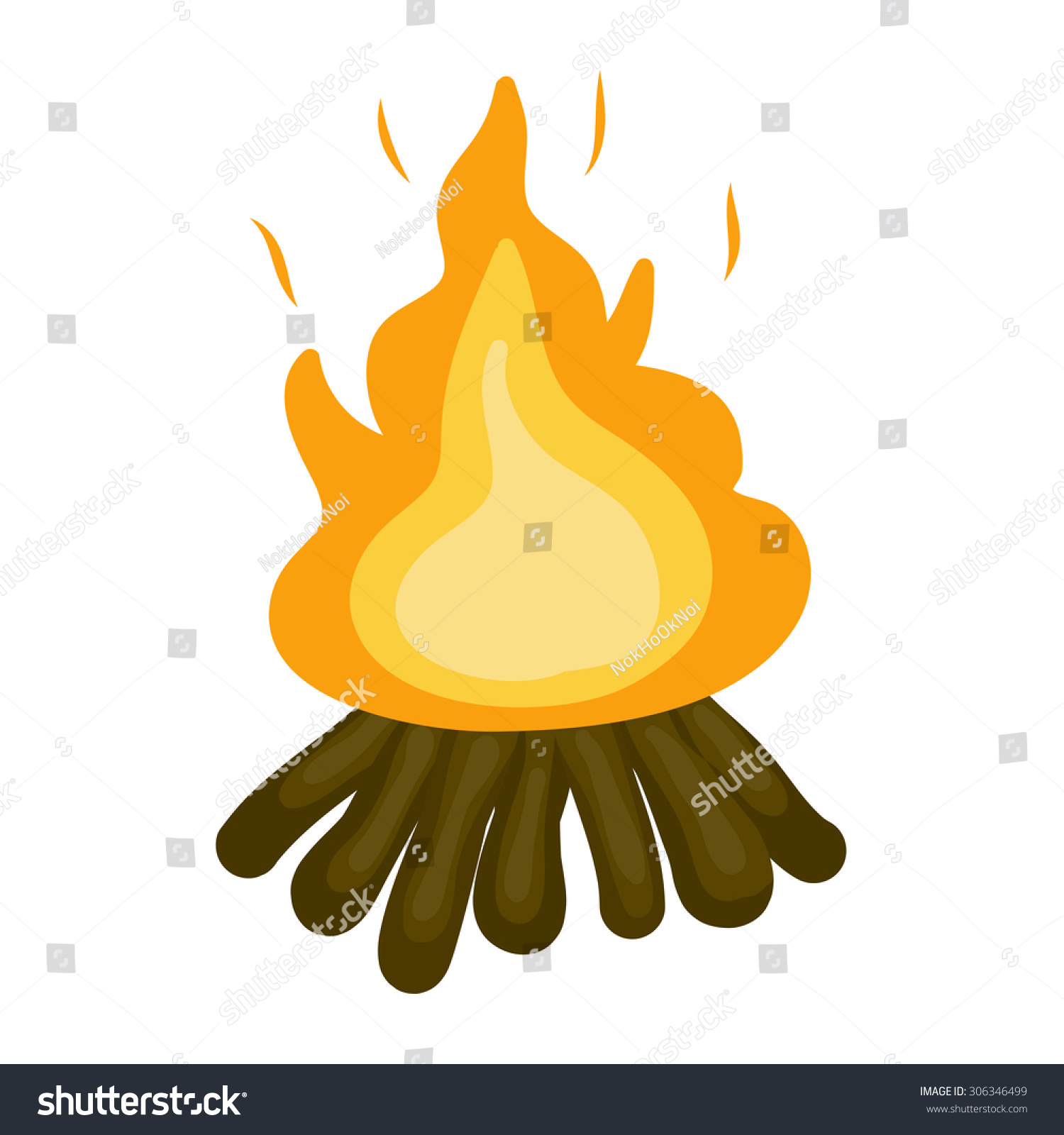 campfire isolated illustration on white background