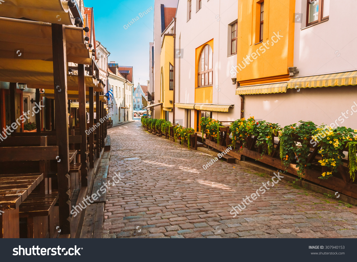 Streets And Old Town Architecture Estonian Capital  Tallinn  Estonia