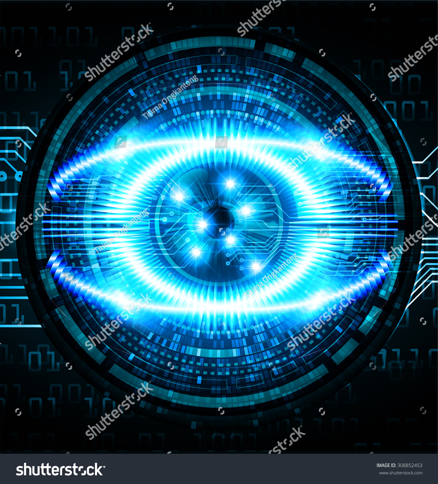 dark blue color Light Abstract Technology background for computer ...