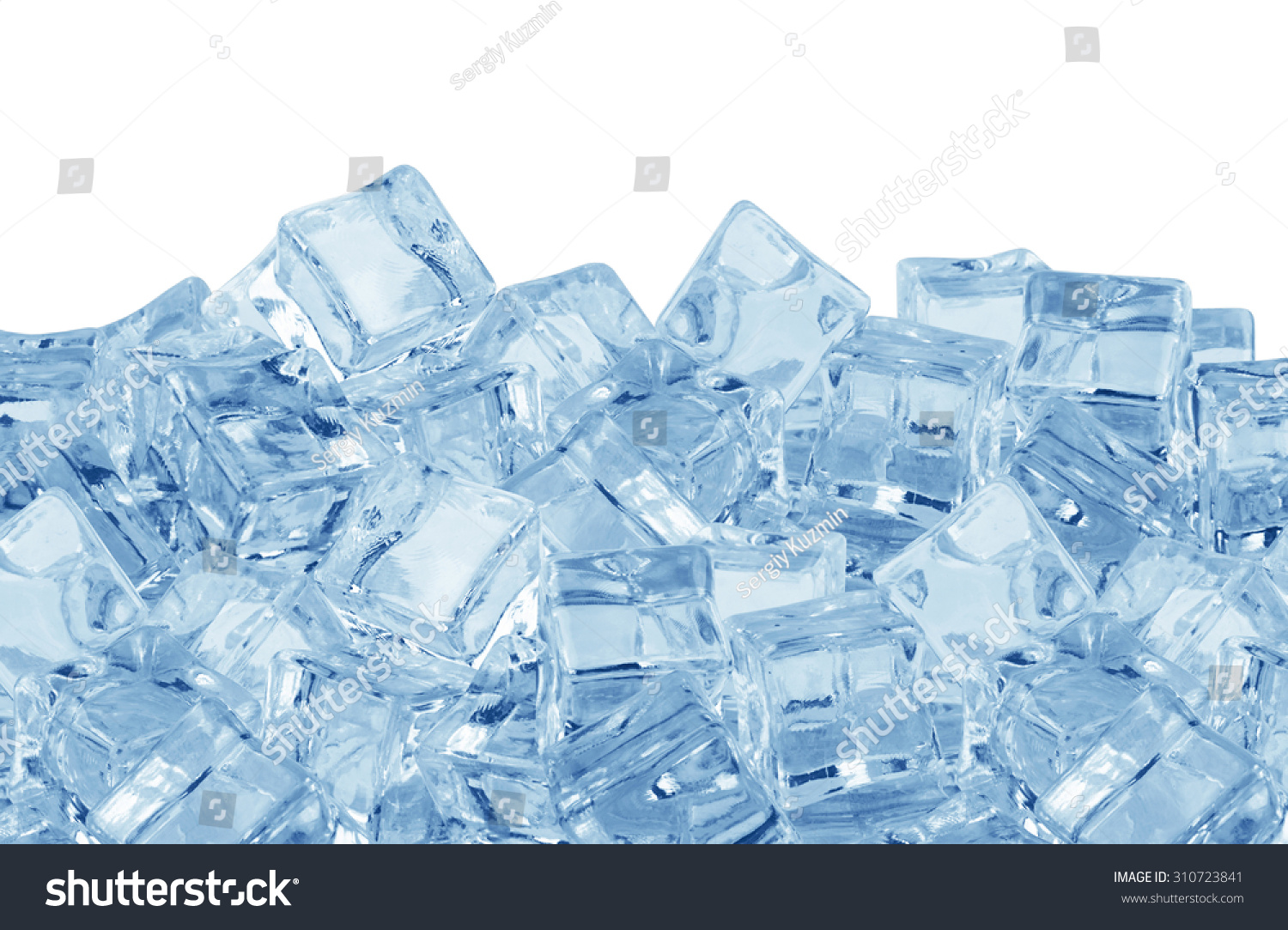 Ice cubes isolated on a white background
