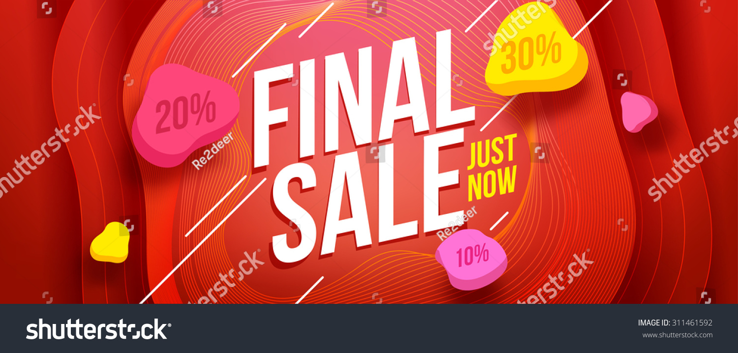 Final sale banner design. Sale and discounts. Vector illustration