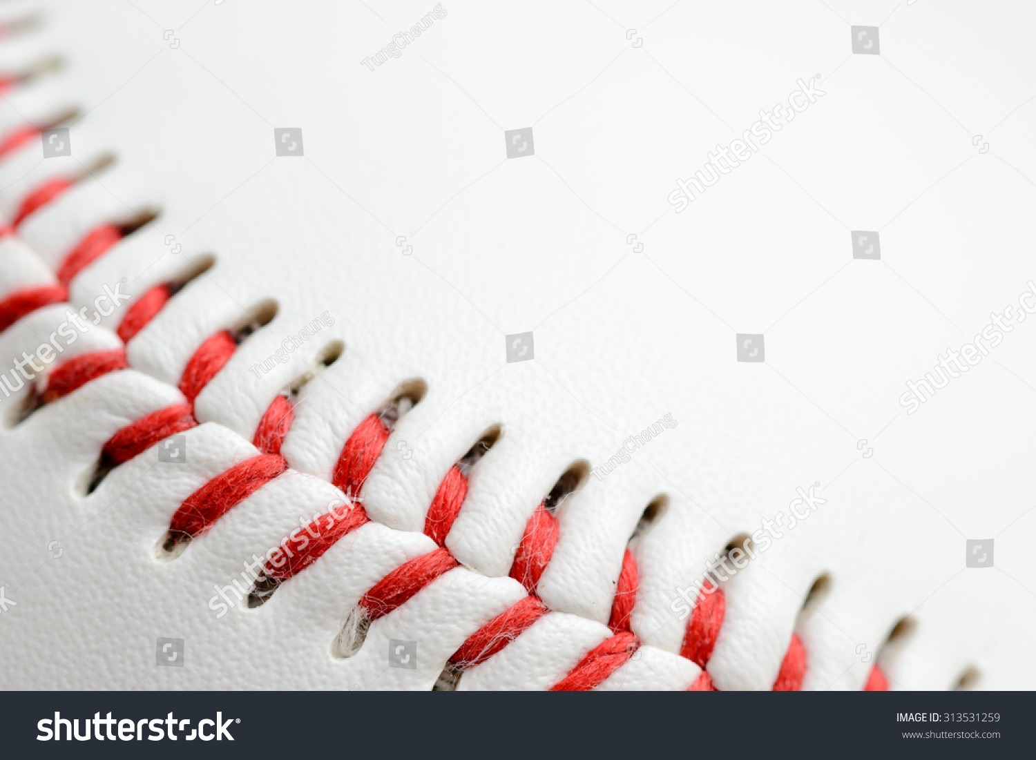 Baseball close up with copy space background