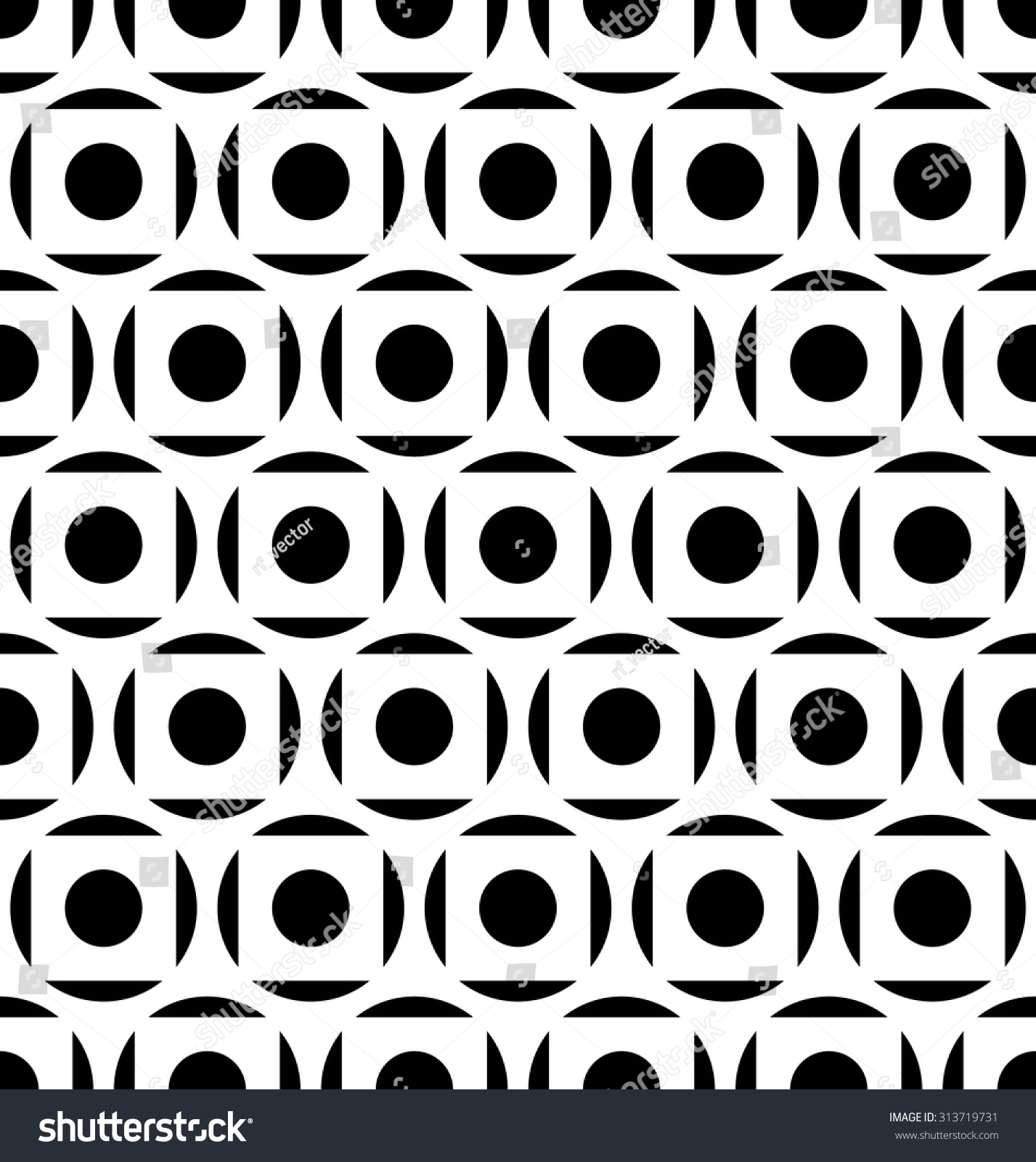 Pattern with circles and squares. Repeatable. Vector illustration.