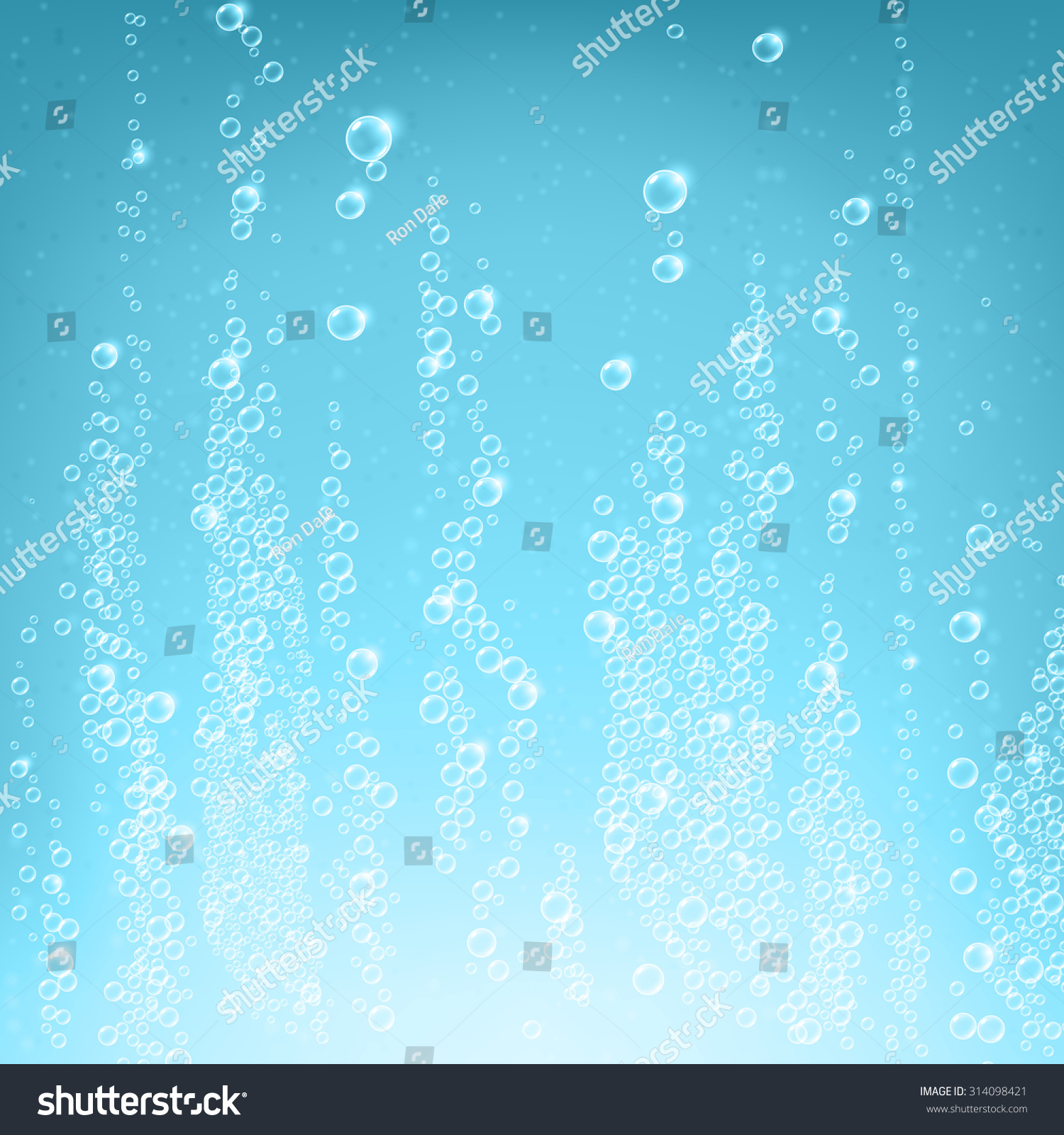 Sparkling air bubbles in water