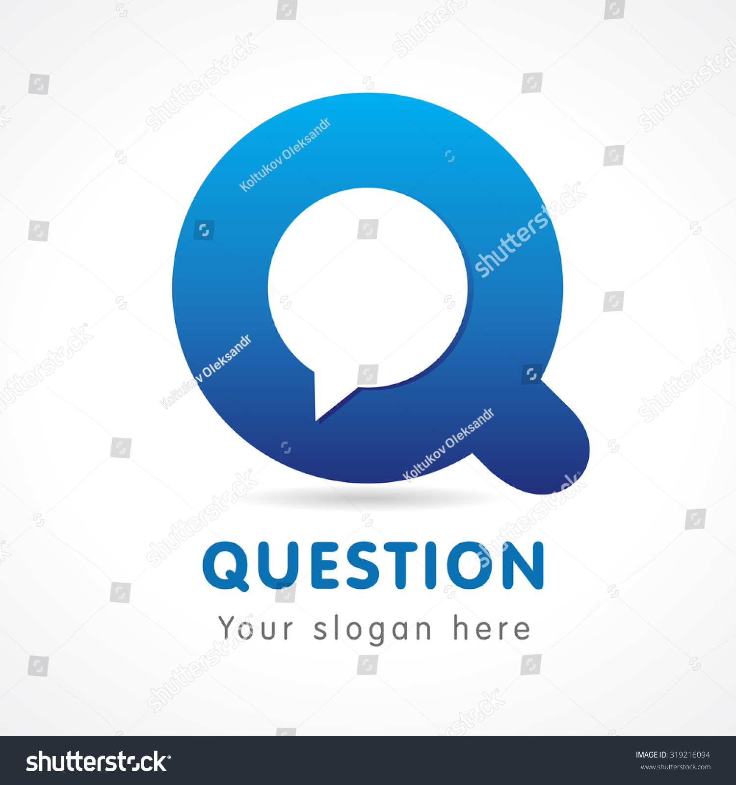 Q Letter Corporate Logo Business Or Educational Consult Blue Colored Q letter corporate logo business or educational consult blue colored
