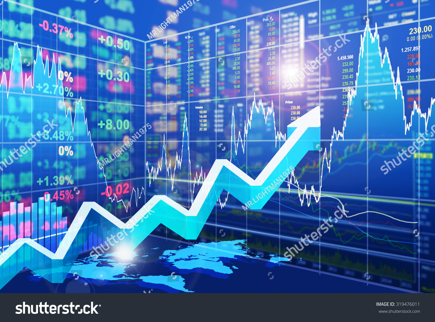 stock market concept and background