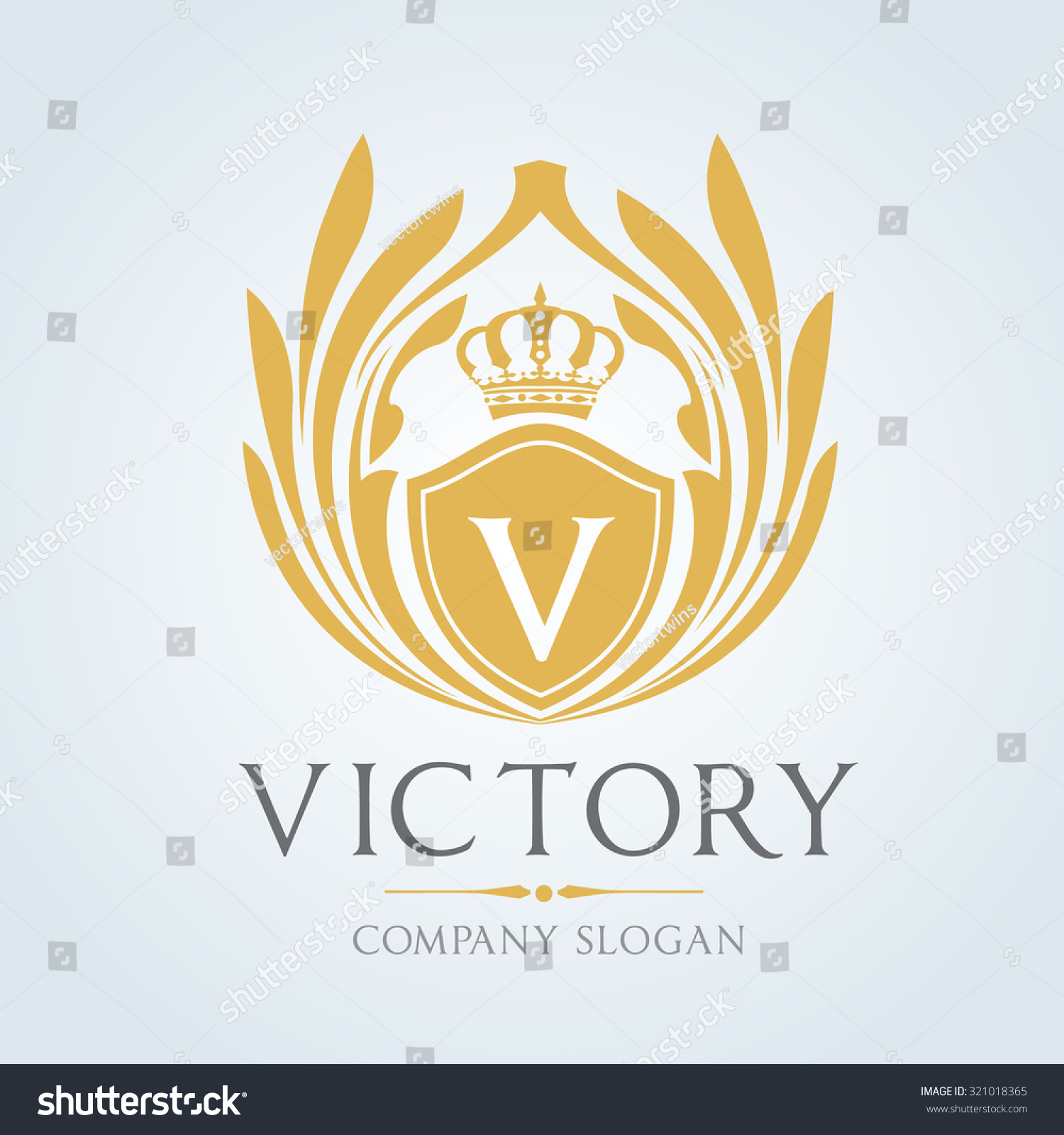 Victory logo Crest logo King logo Luxury logo Vector Logo template