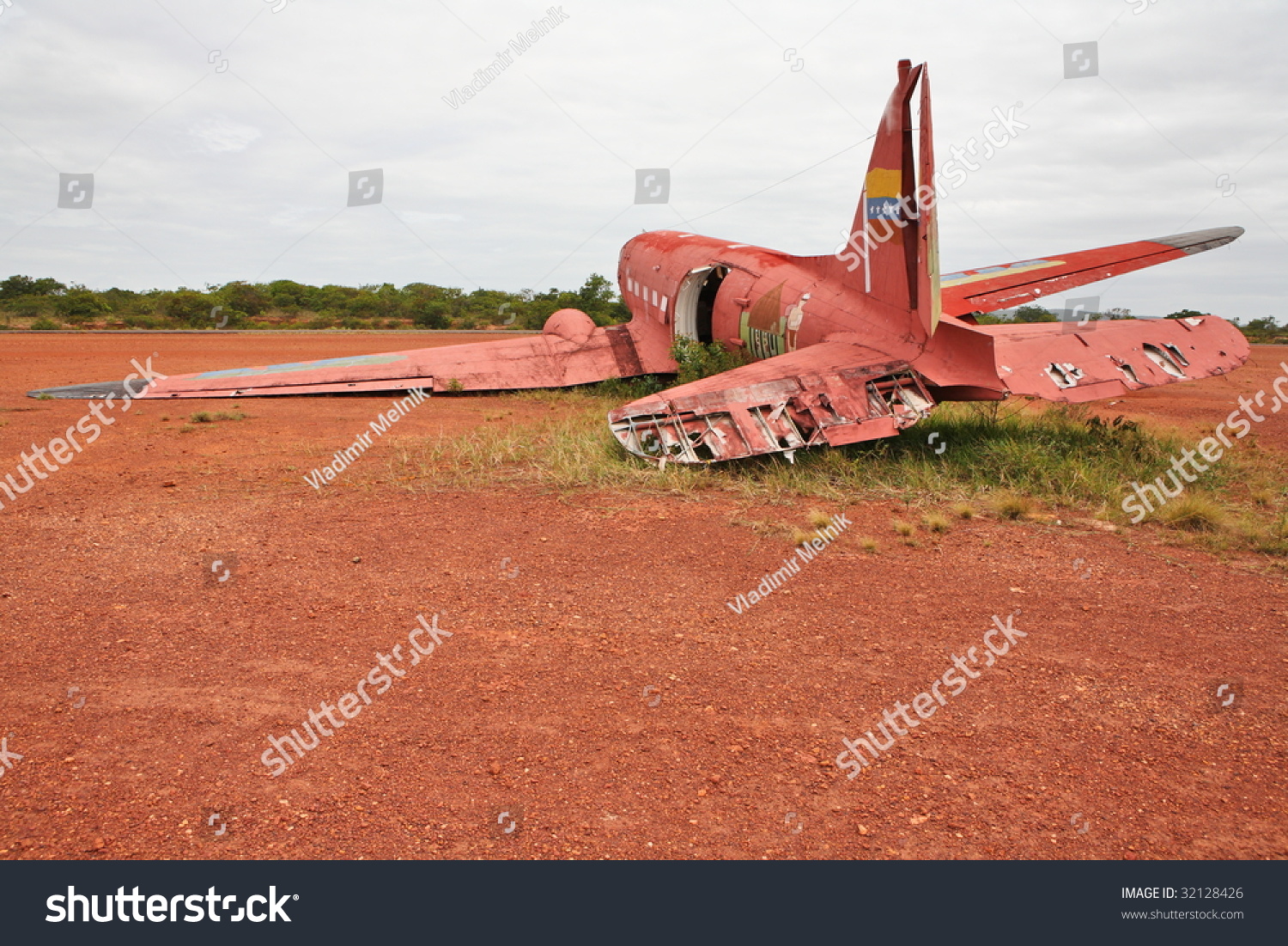 Old crashed plane in Canaima national park  Venezuela
