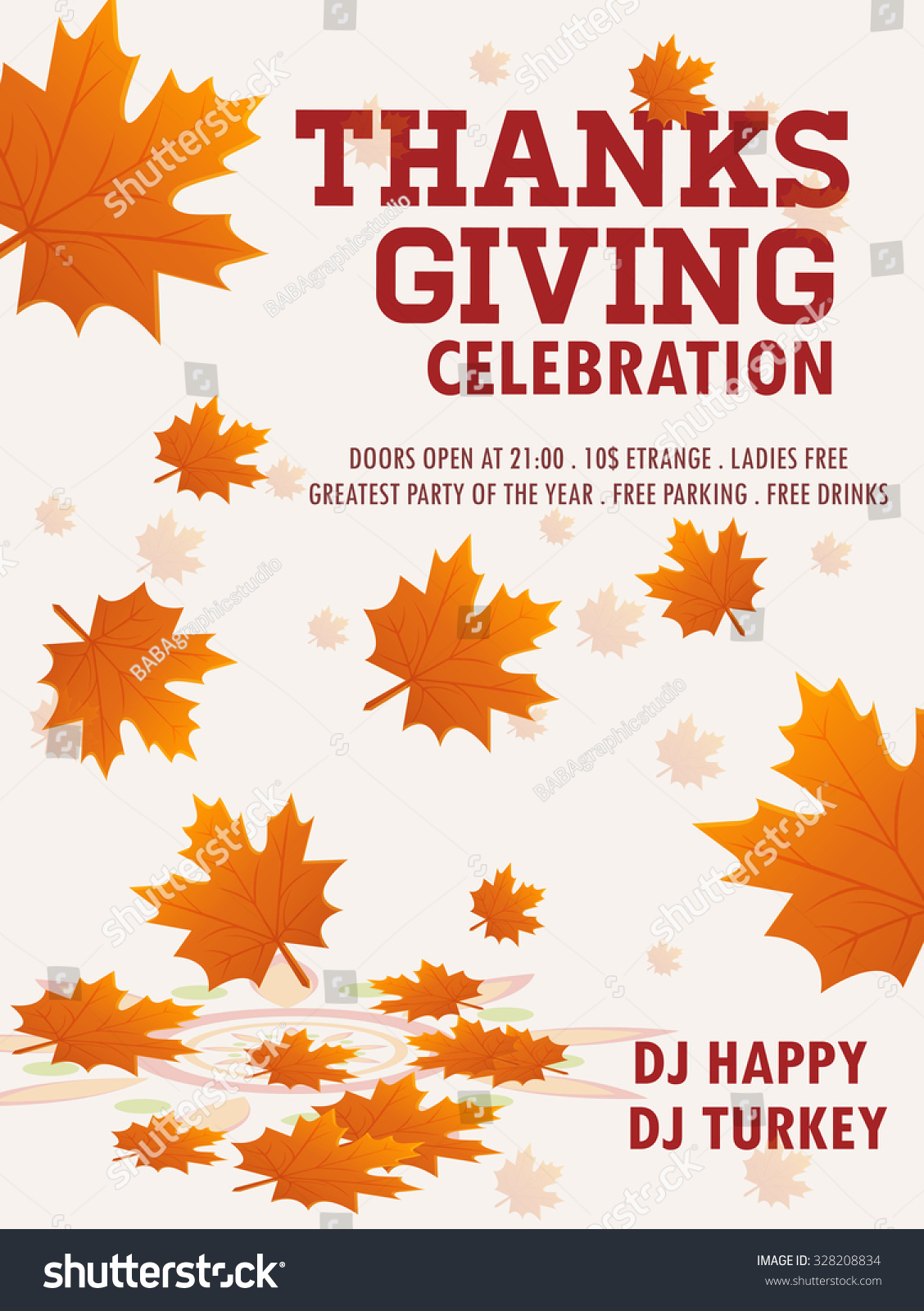 Happy Thanksgiving Flyer. Vector eps 10.