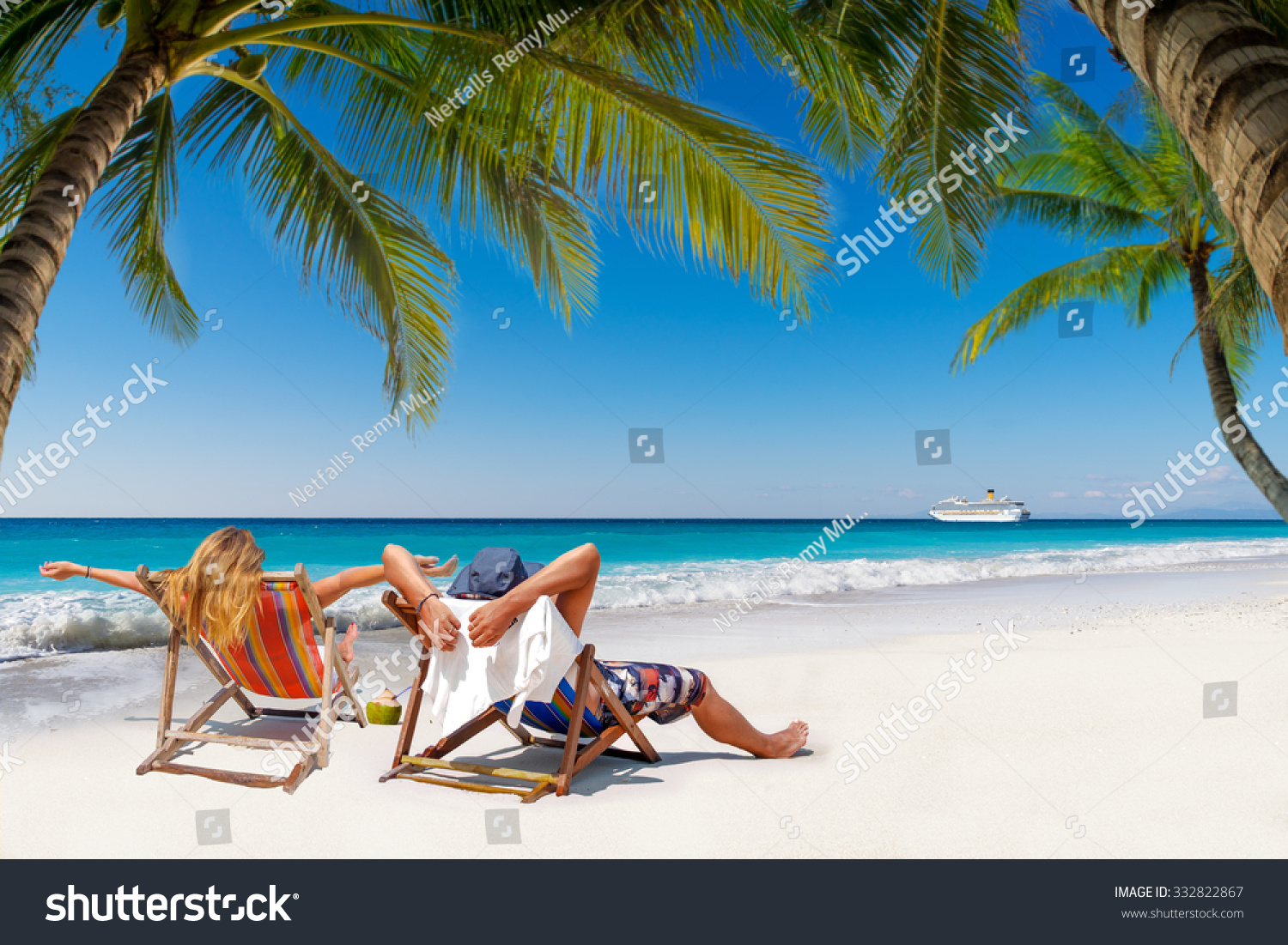 Couple on a tropical beach in the Maldives