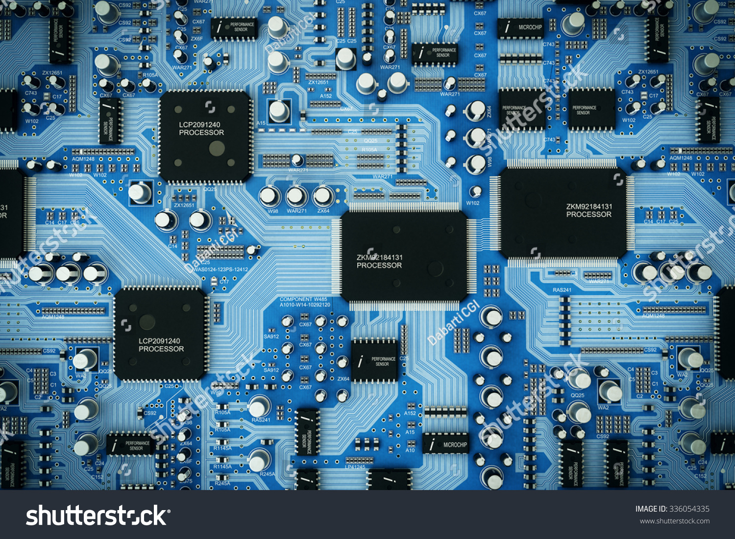 Shot of integrated circuit board. 