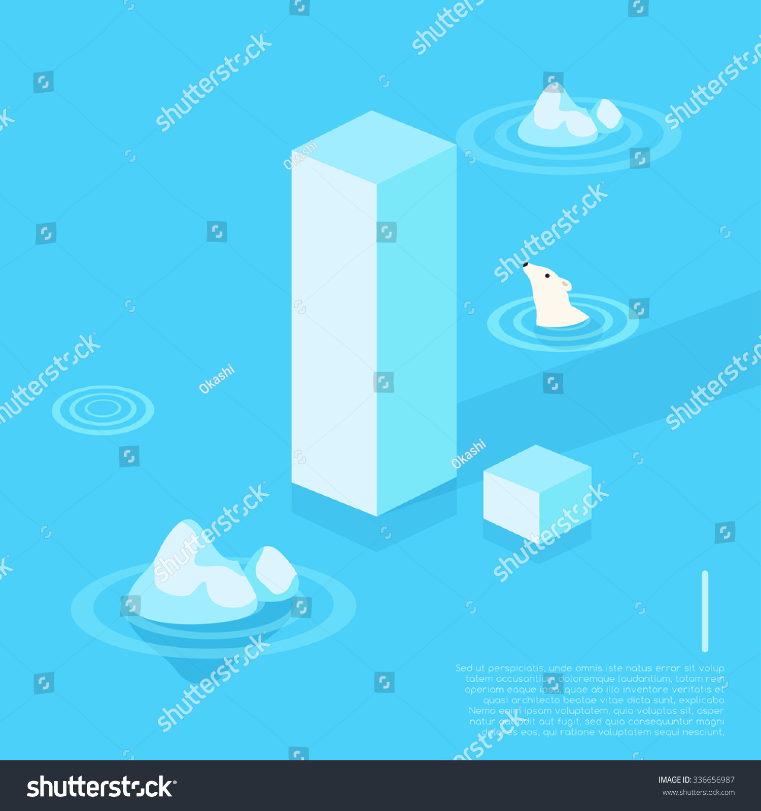 Alphabet With Arctic Elements : Vector Illustration