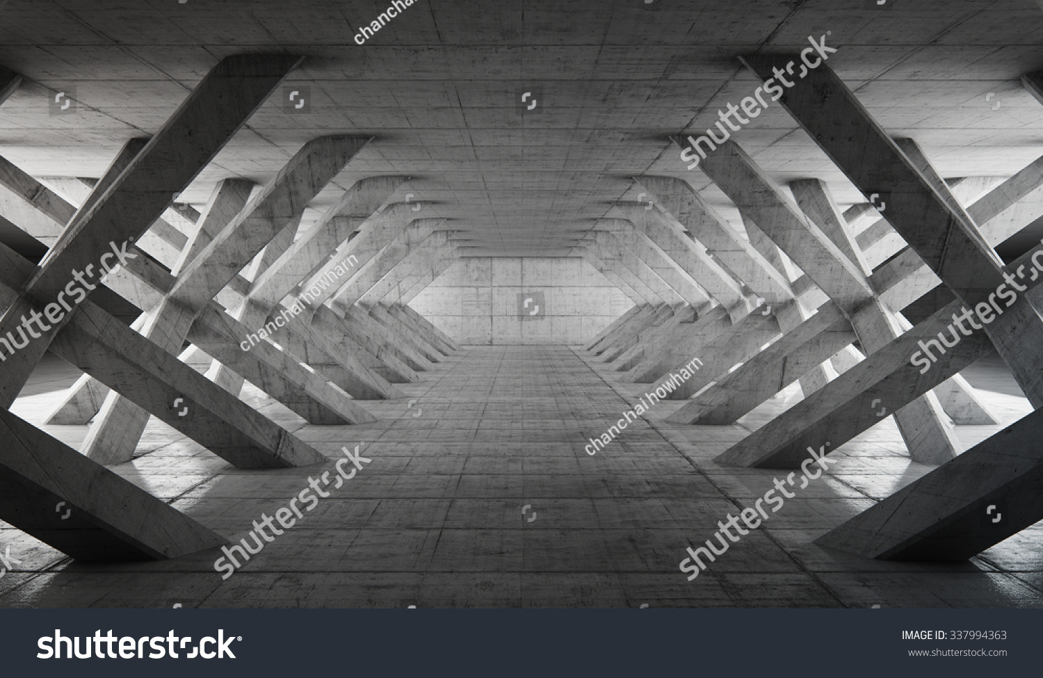 Abstract concrete geometric background. 3D render