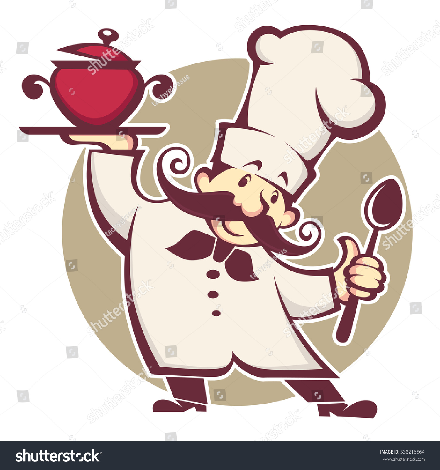 happy cartoon chef  vector illustration