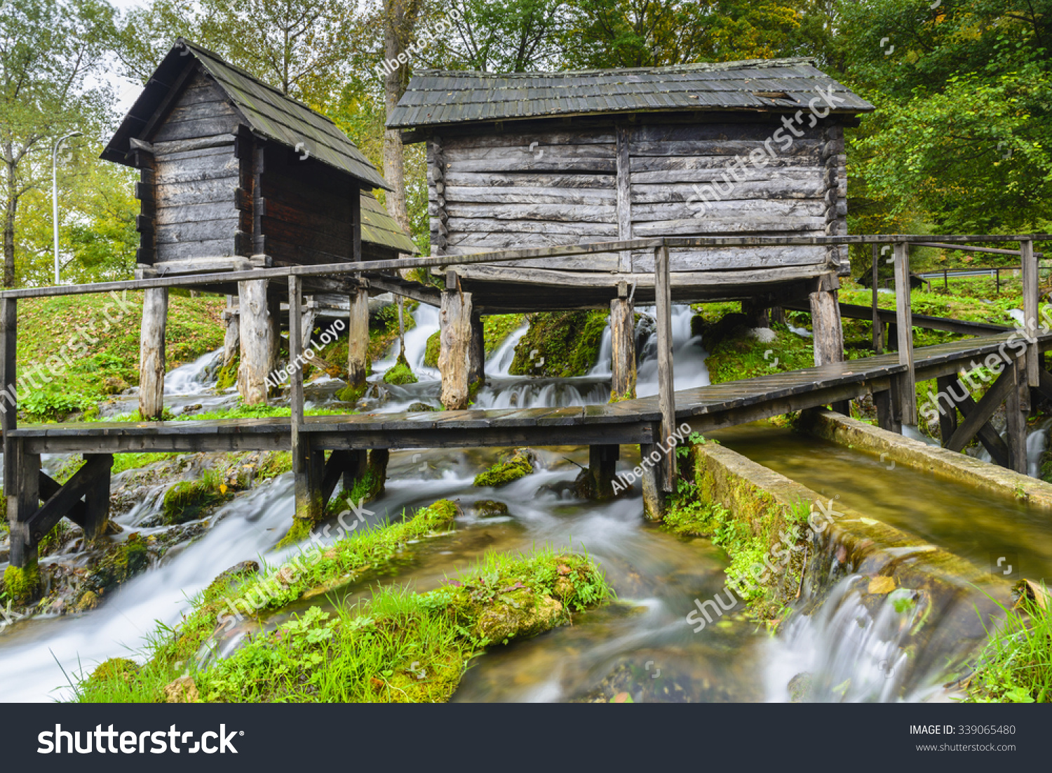 Old wooden water mills  Jajce in Bosnia and Herzegovina