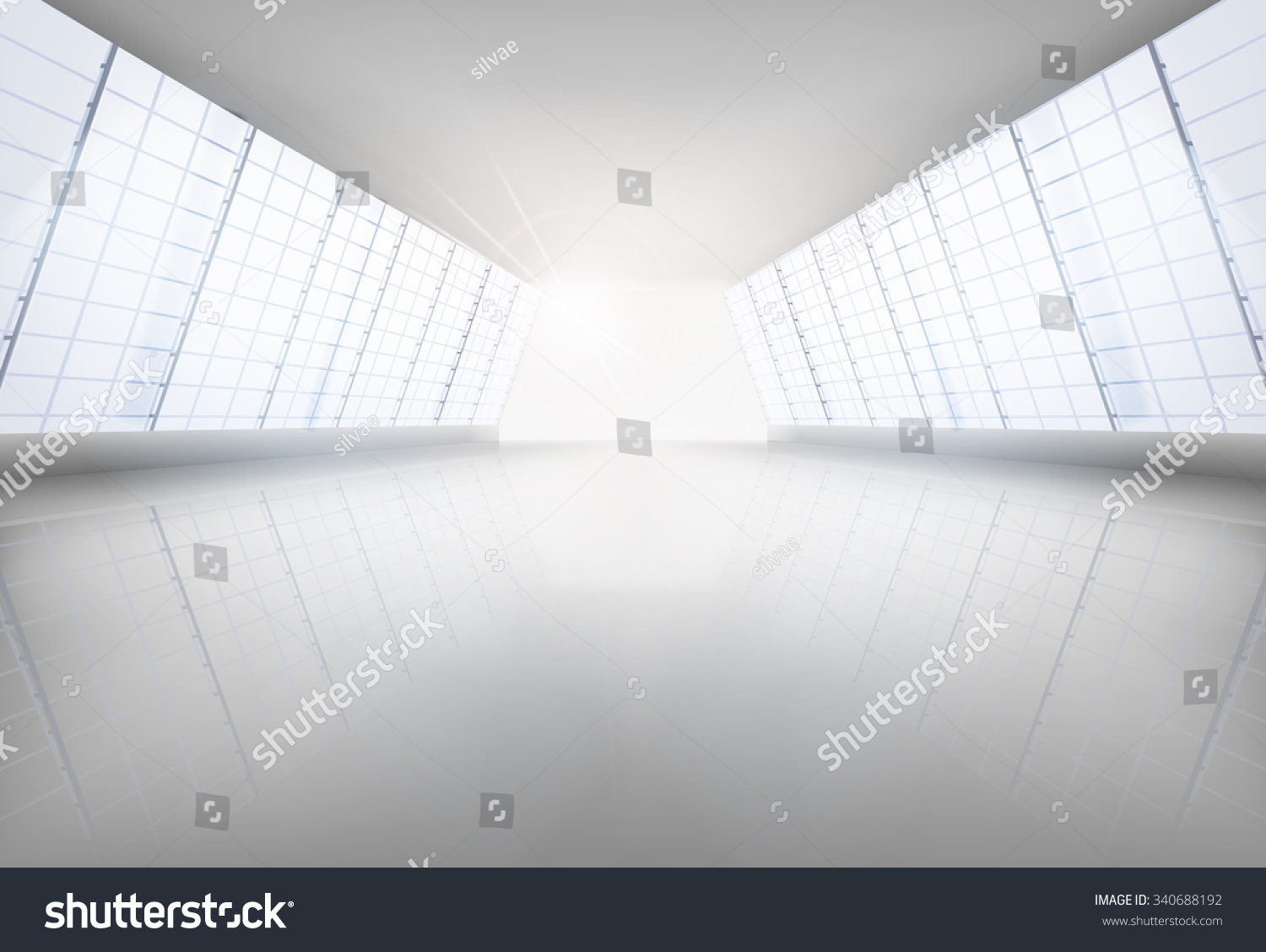 Hall  large space. Vector illustration.