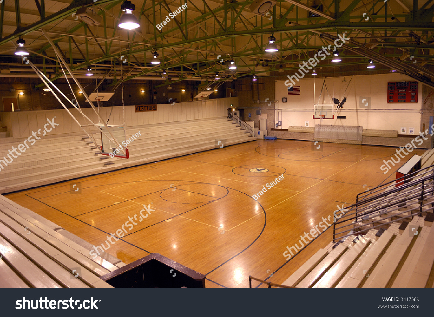 Old school basketball court gymnasium