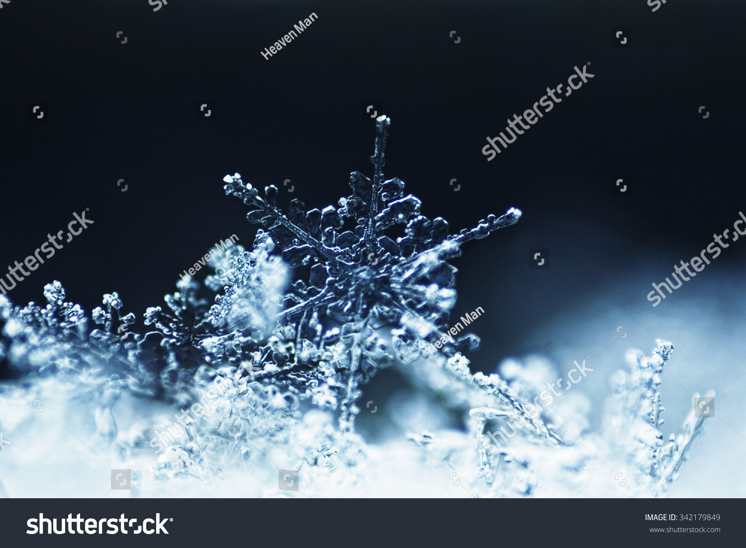 Real snowflake macro - ultra shallow depth of field