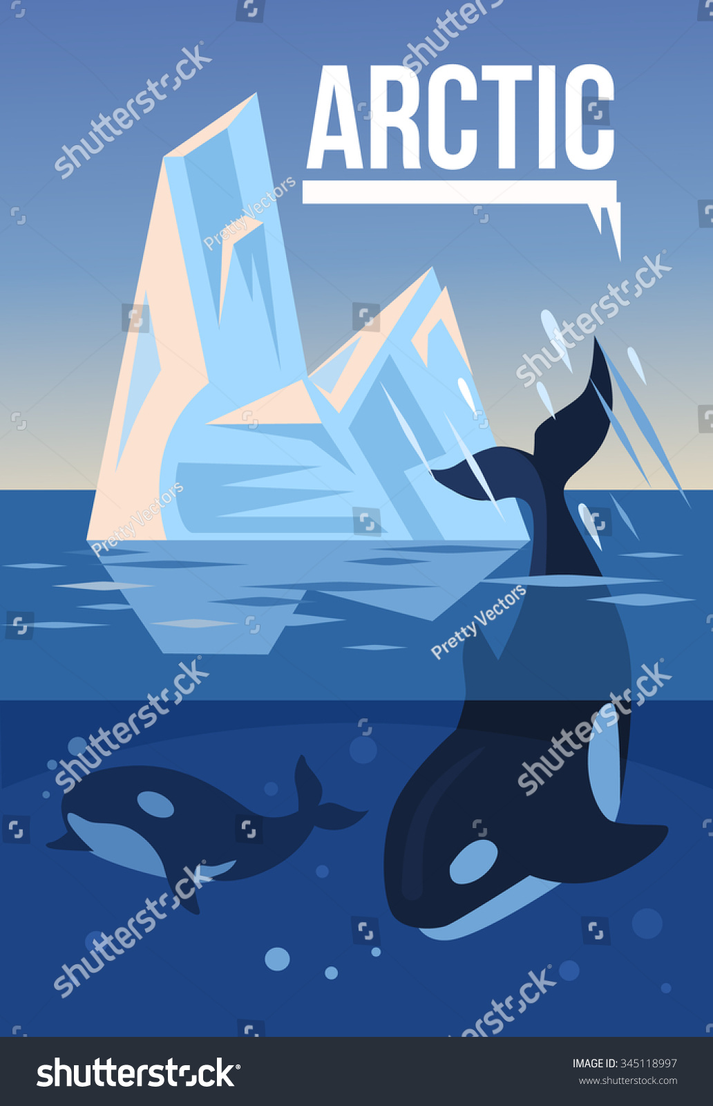 Arctic nature. Vector flat illustration