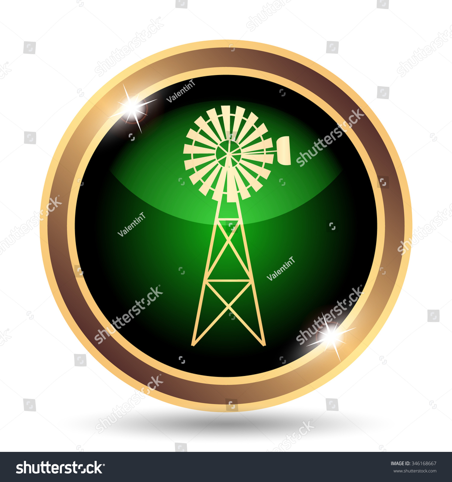 classic windmill icon internet button on white background