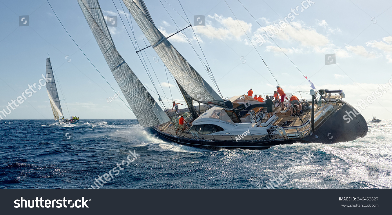 Sailing yacht. Yachting. Sailing