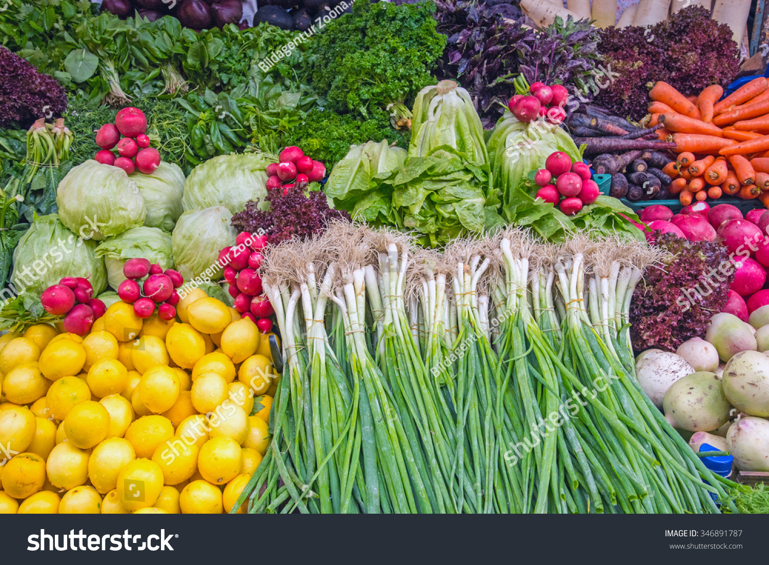 salad and vegetables at a market in istanbul