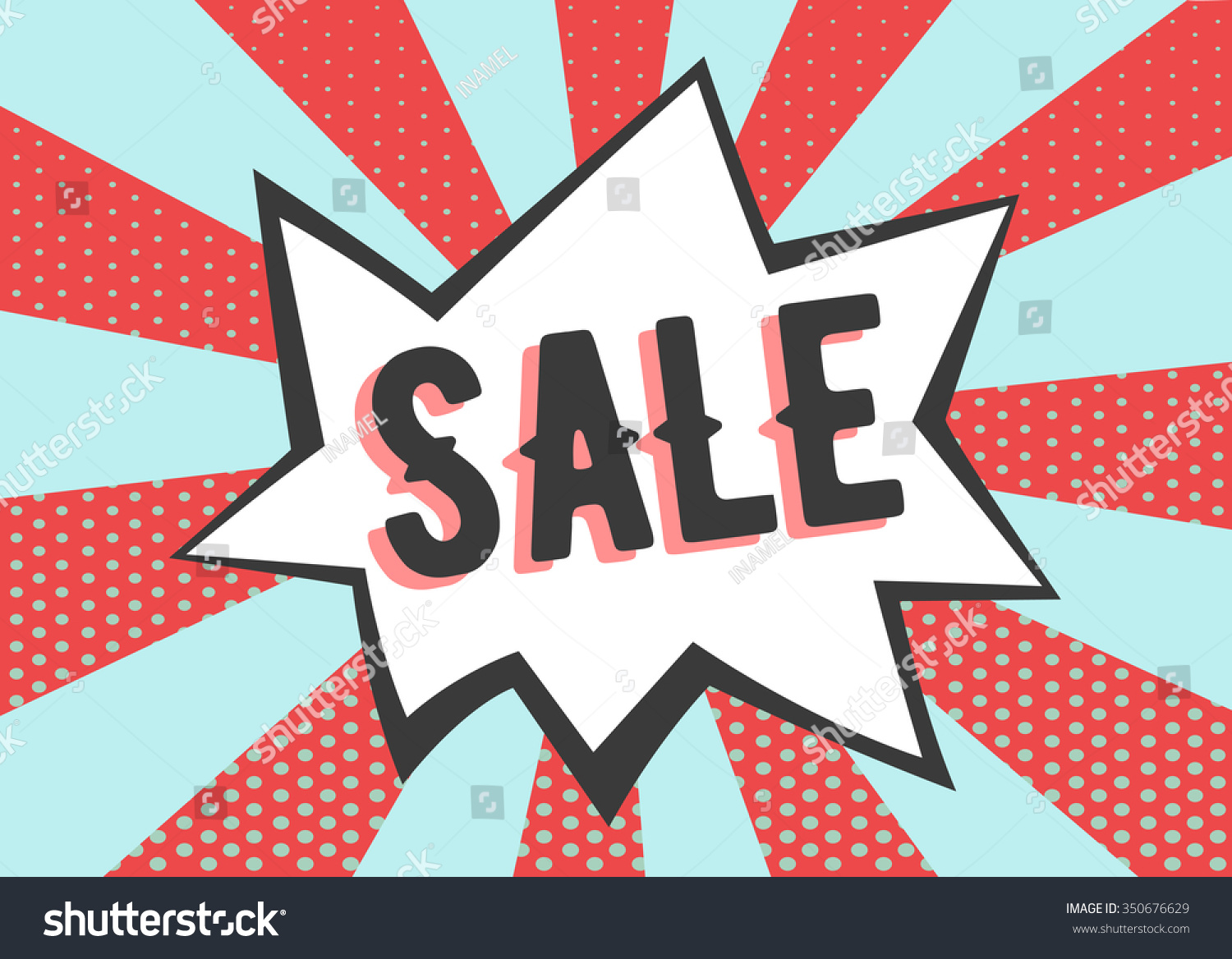 saleposterinpopartstyleretrorayswithdotsbanner