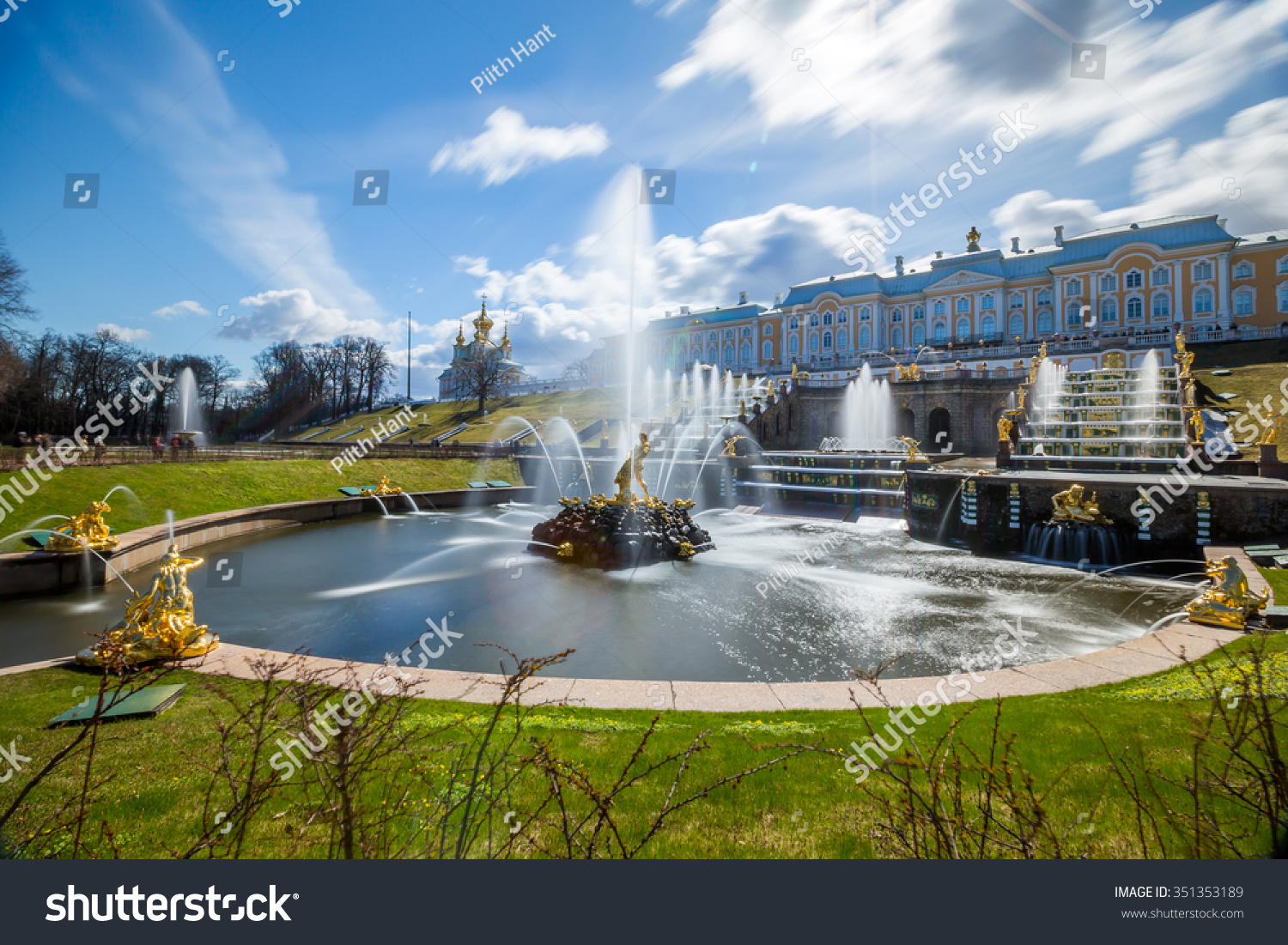 The Grand Cascade and Samson Fountain at Peterhof Royal Palace - Saint Petersburg Russia